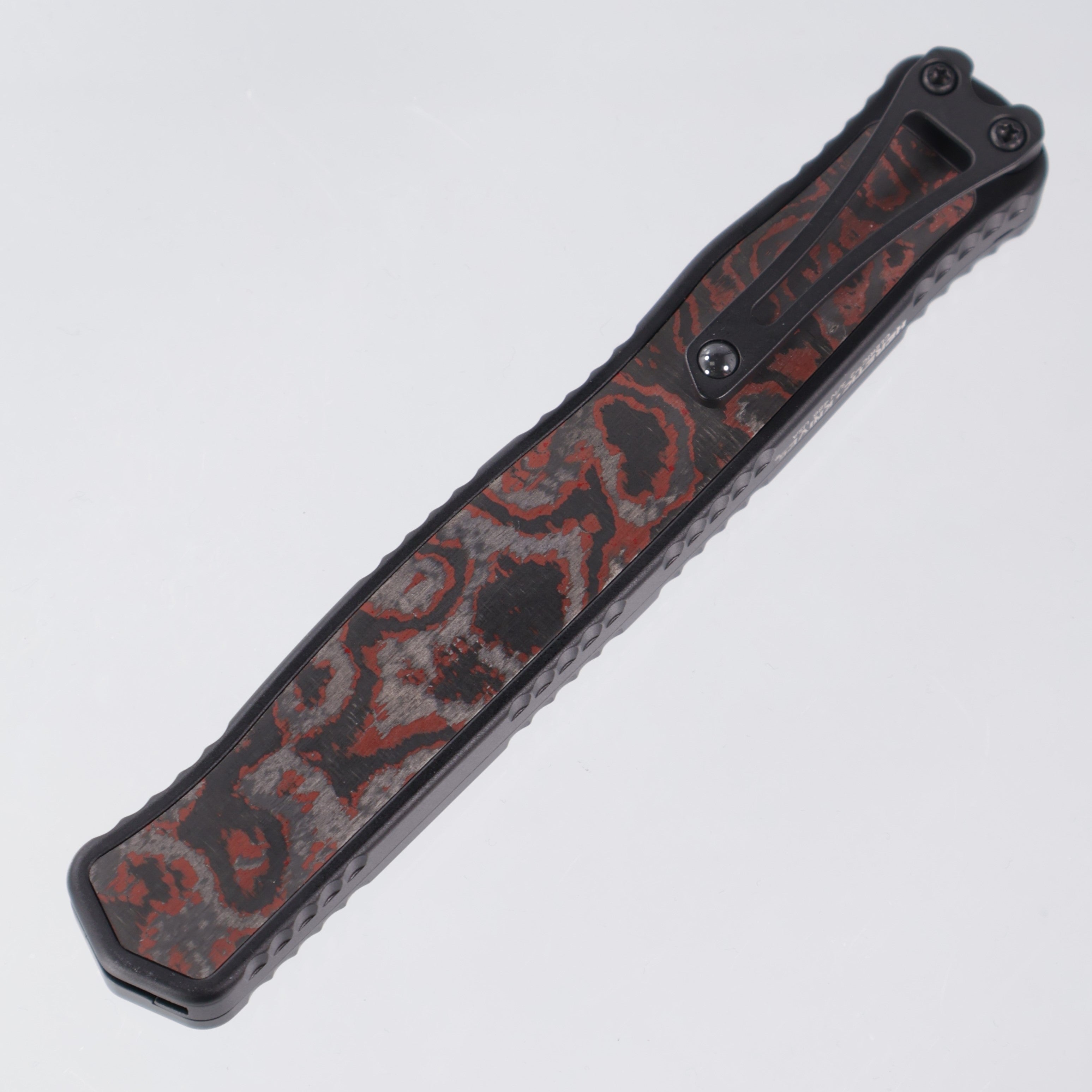 Heretic Cleric 2 - Red CamoCarbon Inlays - Tanto Full Serrated DLC Magnacut - Cleric II H019-6C-RD/CC