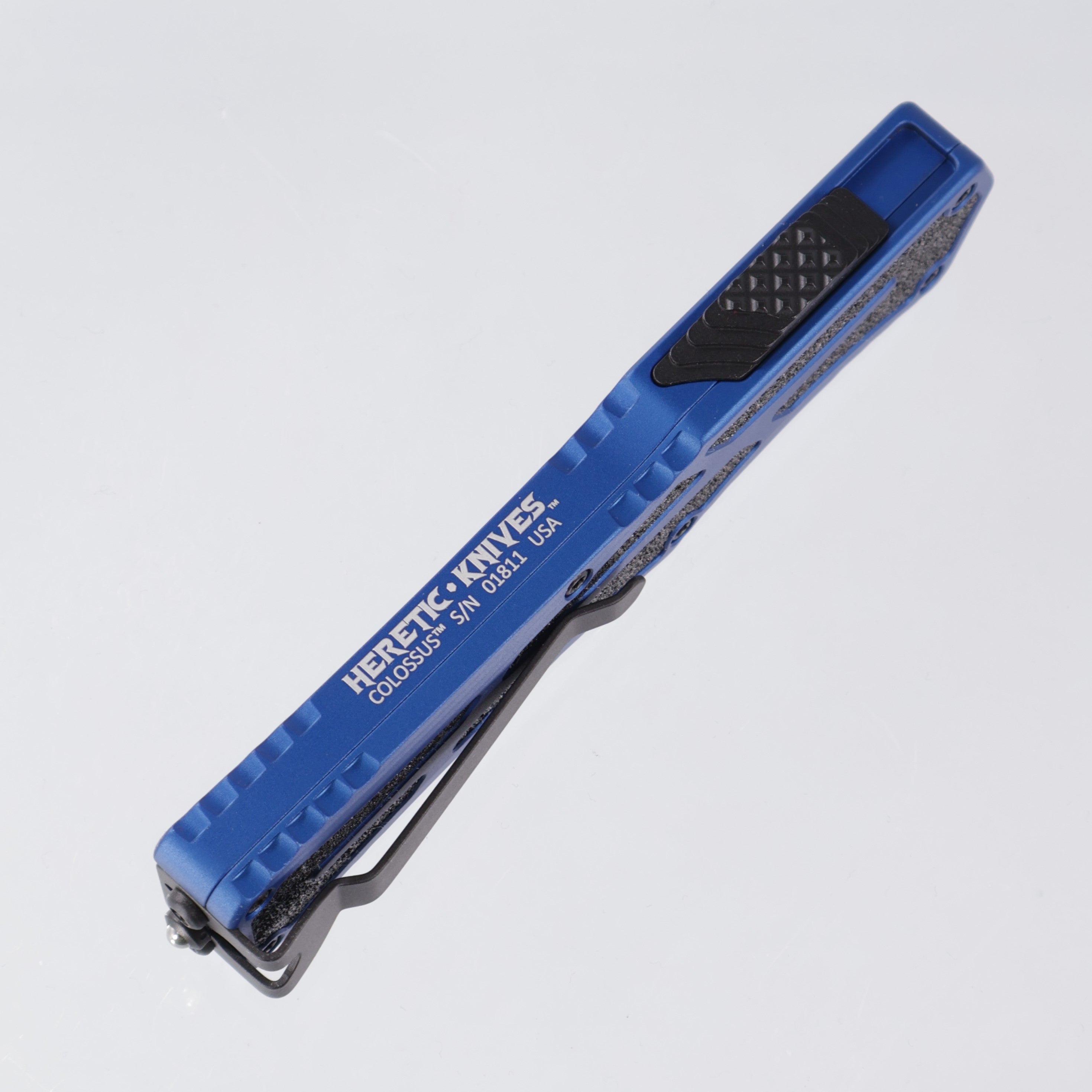 Heretic Colossus - DLC Magnacut Double Edge - Blue Aluminum w/ Grip Tape Inlay - H041-6A-BLUE