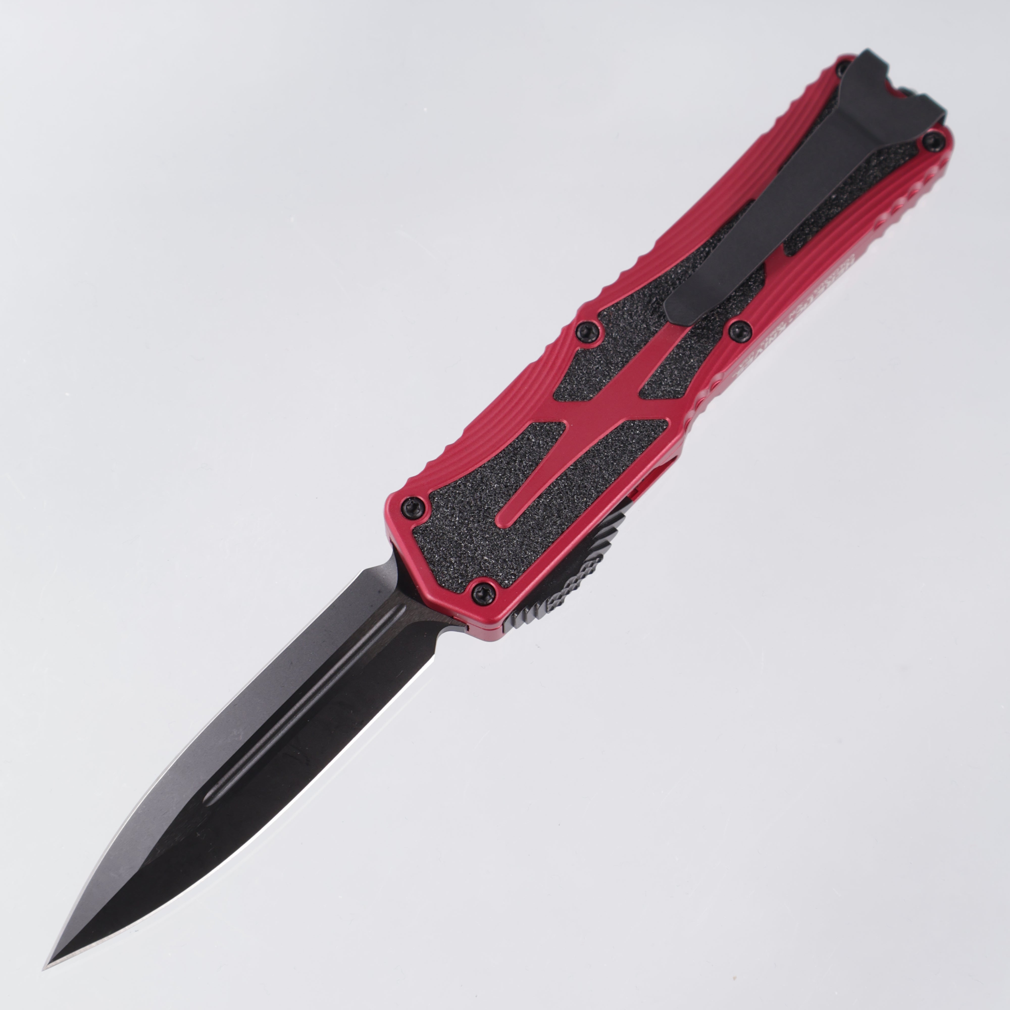 Heretic Colossus - DLC Magnacut Double Edge - Red Aluminum w/ Grip Tape Inlay - H041-6A-RED