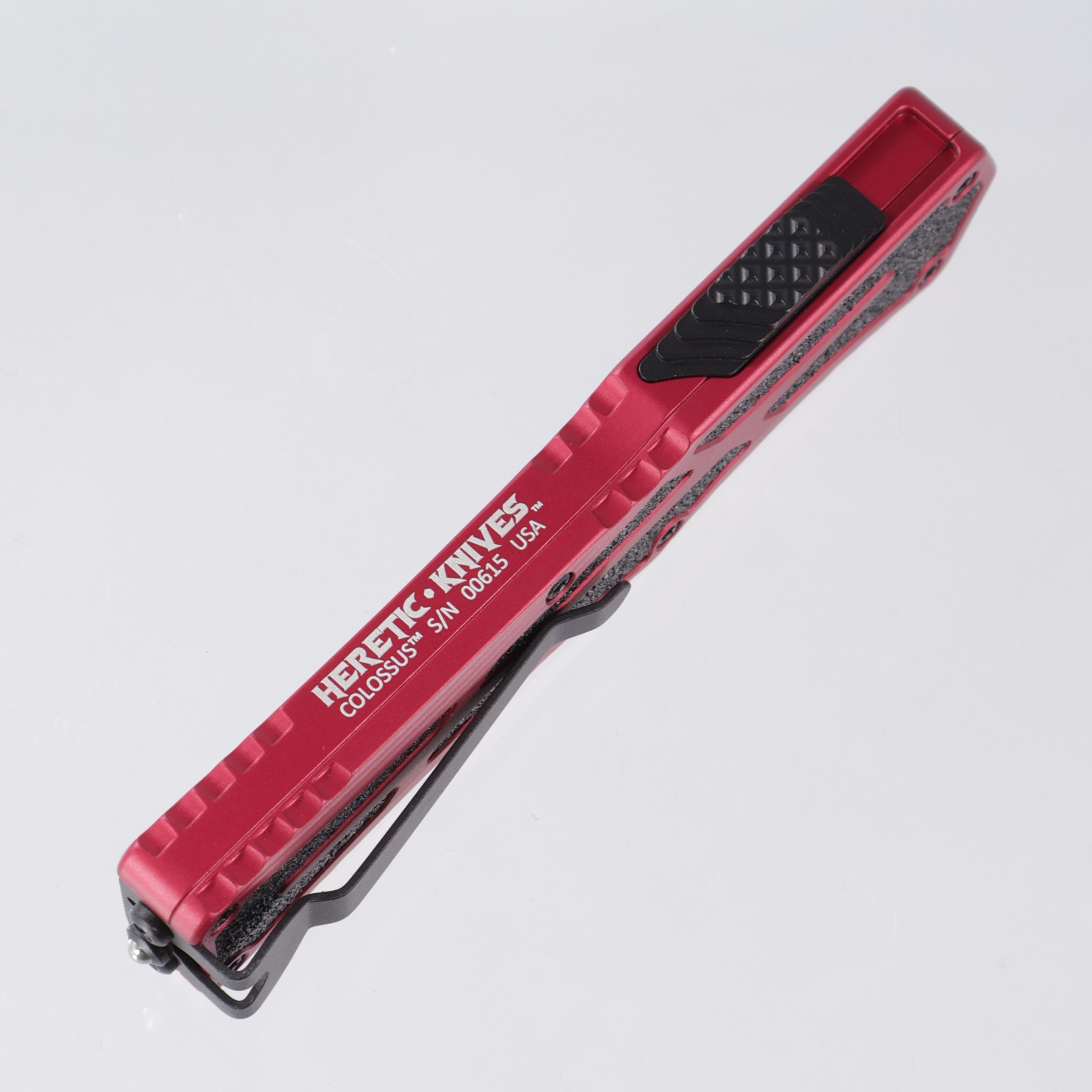 Heretic Colossus - DLC Magnacut Double Edge - Red Aluminum w/ Grip Tape Inlay - H041-6A-RED