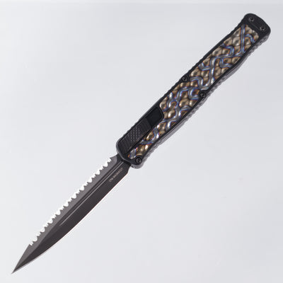 Heretic Cleric 2 - Flamed Titanium Inlays - Double Edge DLC Full Serrated Magnacut - Cleric II H020-6C-FTI