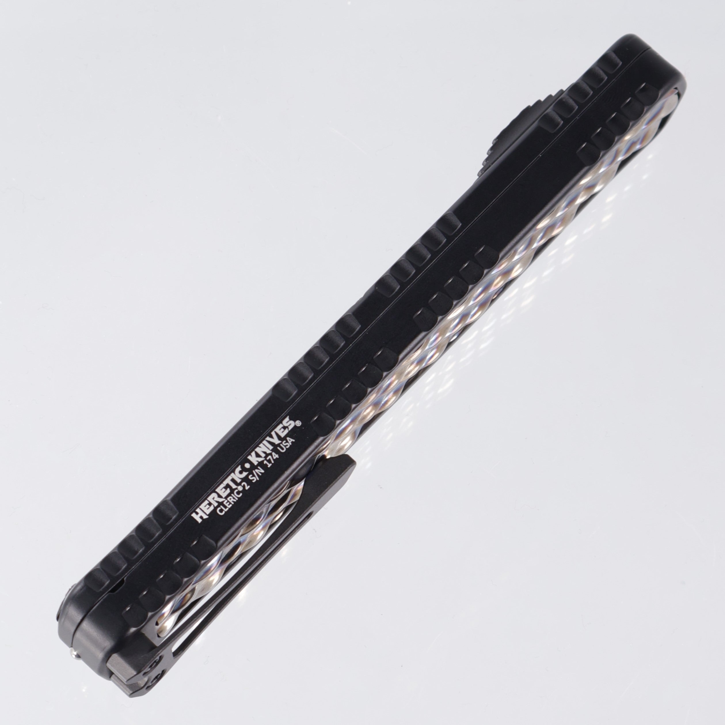 Heretic Cleric 2 - Flamed Titanium Inlays - Tanto DLC Full Serrated Magnacut - Cleric II H019-6C-FTI