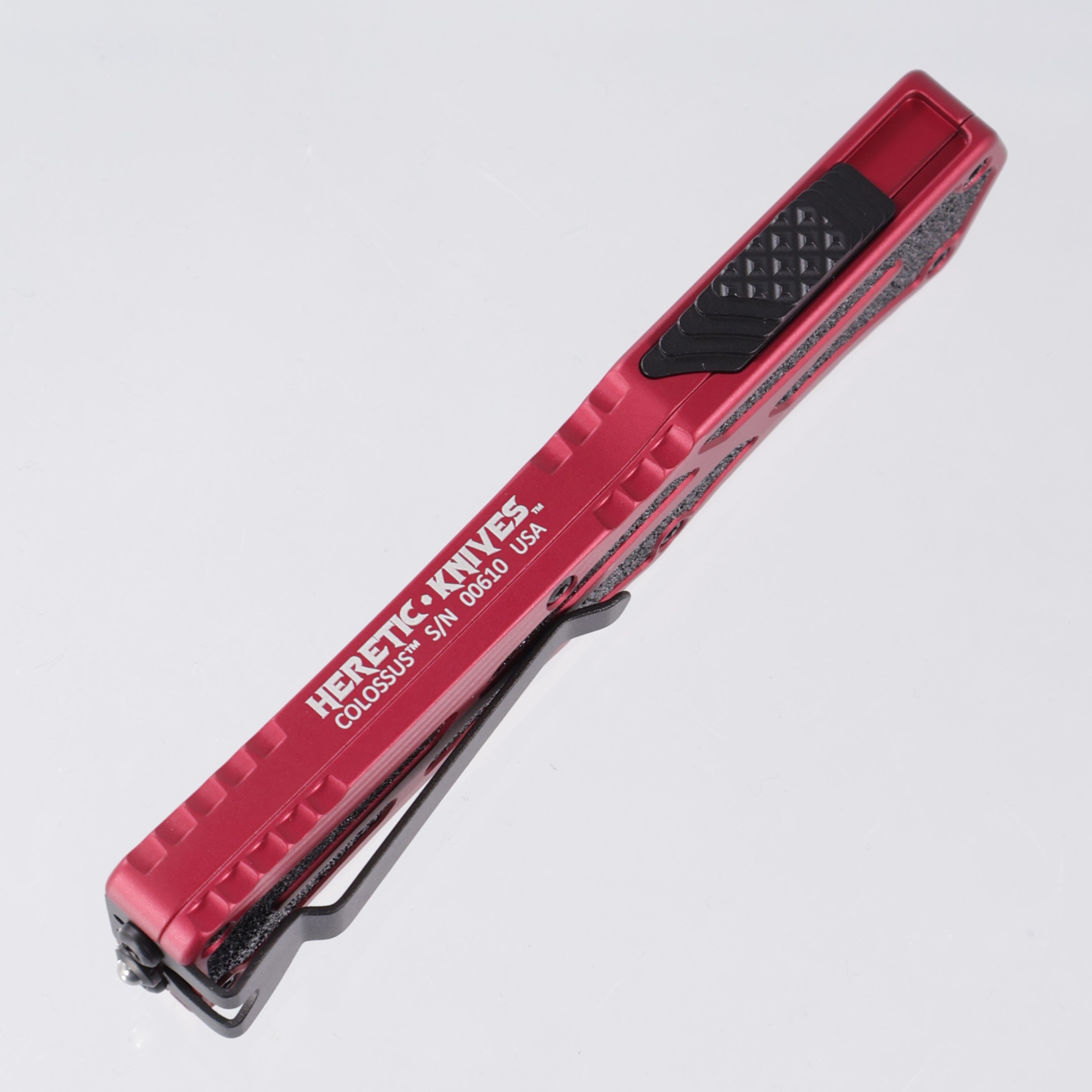 Heretic Colossus - Recurve DLC Magnacut - Red Aluminum w/ Grip Tape Inlay - H042-6A-RED