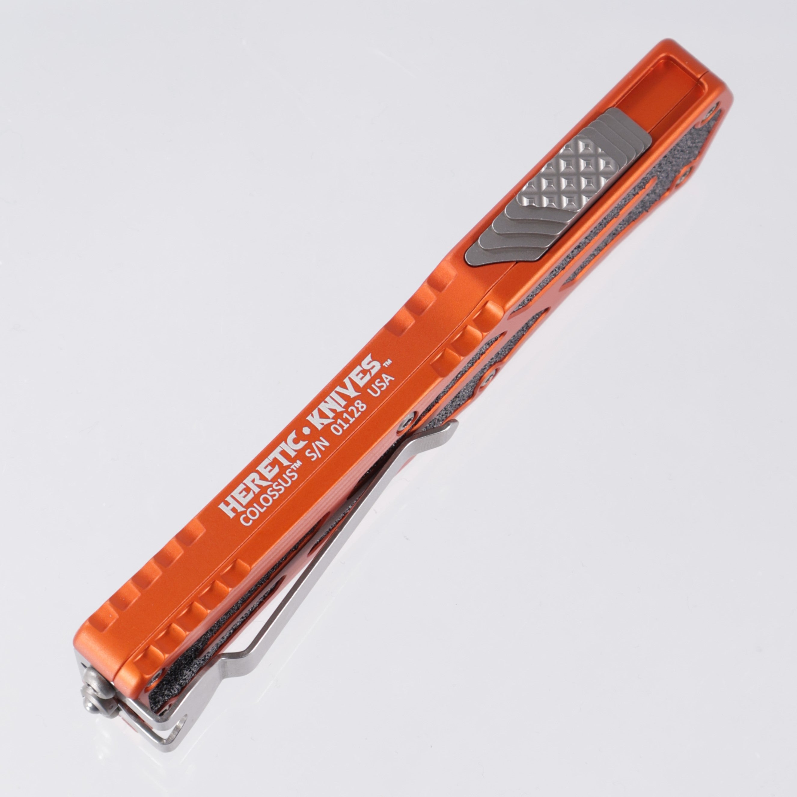 Heretic Colossus - Stonewash Magnacut - Orange Aluminum w/ Grip Tape Inlay - H039-2A-ORG