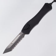 Heretic Hydra V4 Tanto - Black - Full Serrate Stonewash Magnacut - H406-2C