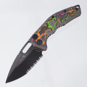Heretic Medusa V3 Auto Tanto - 80s Camo Carbon - Full Serrate DLC Magnacut - BR OP Exclusive - H011-6C-80/CC