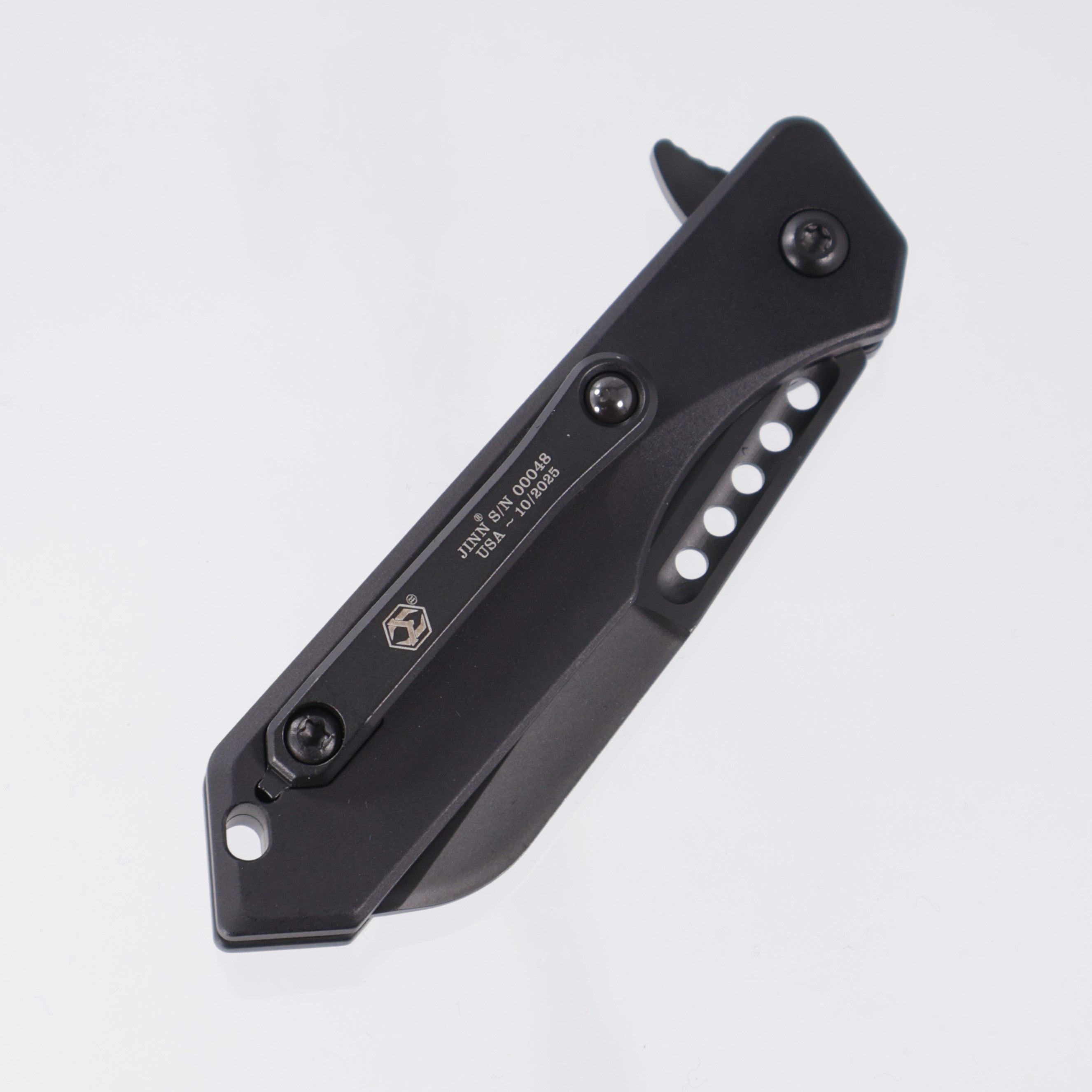 Heretic Jinn Manual Prototype - Black Aluminum - Hand Ground DLC Magnacut - H034-6A-HGPROTO