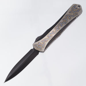 Heretic Manticore X Pre-Owned - DLC Flamed Titanium & Carbon Fiber Handle - Double Edge DLC