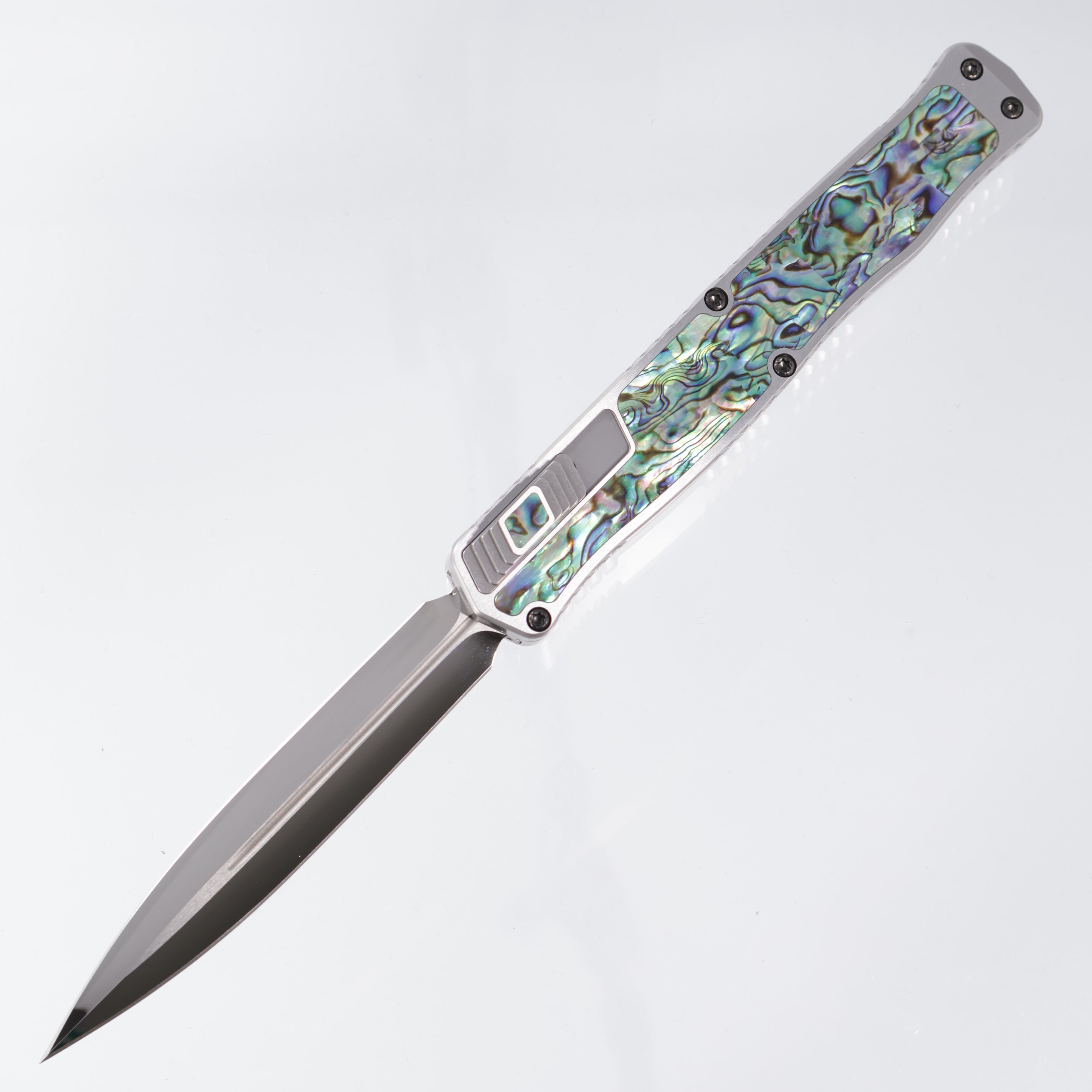 Heretic Cleric 2 Custom - Double Edge Mirror Polish Elmax Hand Ground - Stainless Chassis w/ Abalone Inlays - DLC Hardware - Cleric II S/N 005 - Pre-Owned