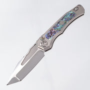 Heretic Wraith V4 Auto Custom - Tanto Mirror Polish M390 - Hefted Titanium w/ Abalone Inlays - S/N 002 - Pre-Owned