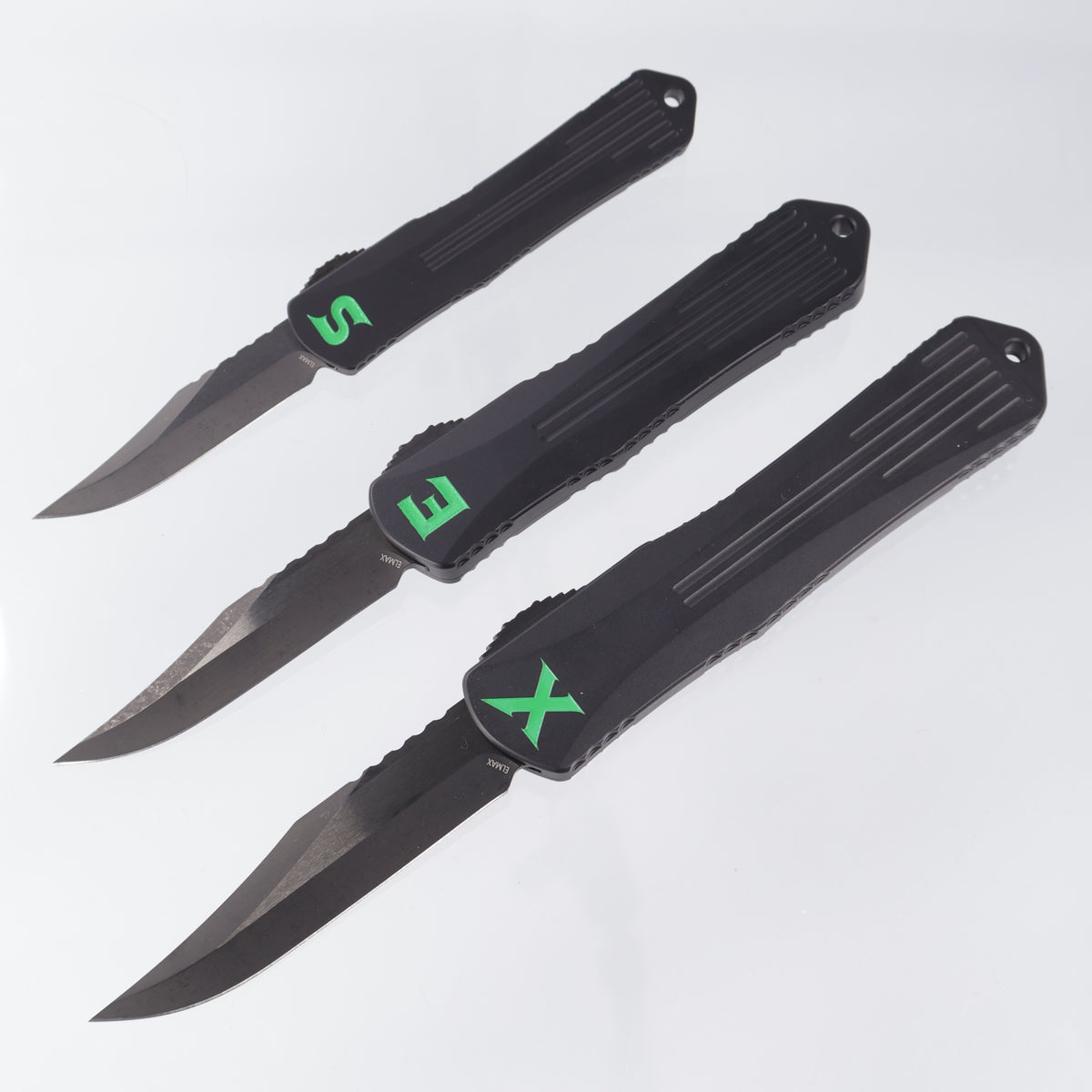 Heretic Manticore S.E.X. 2 Kit - Three Knife OTF Numbered Set - Bowie DLC Elmax - Pre-Owned
