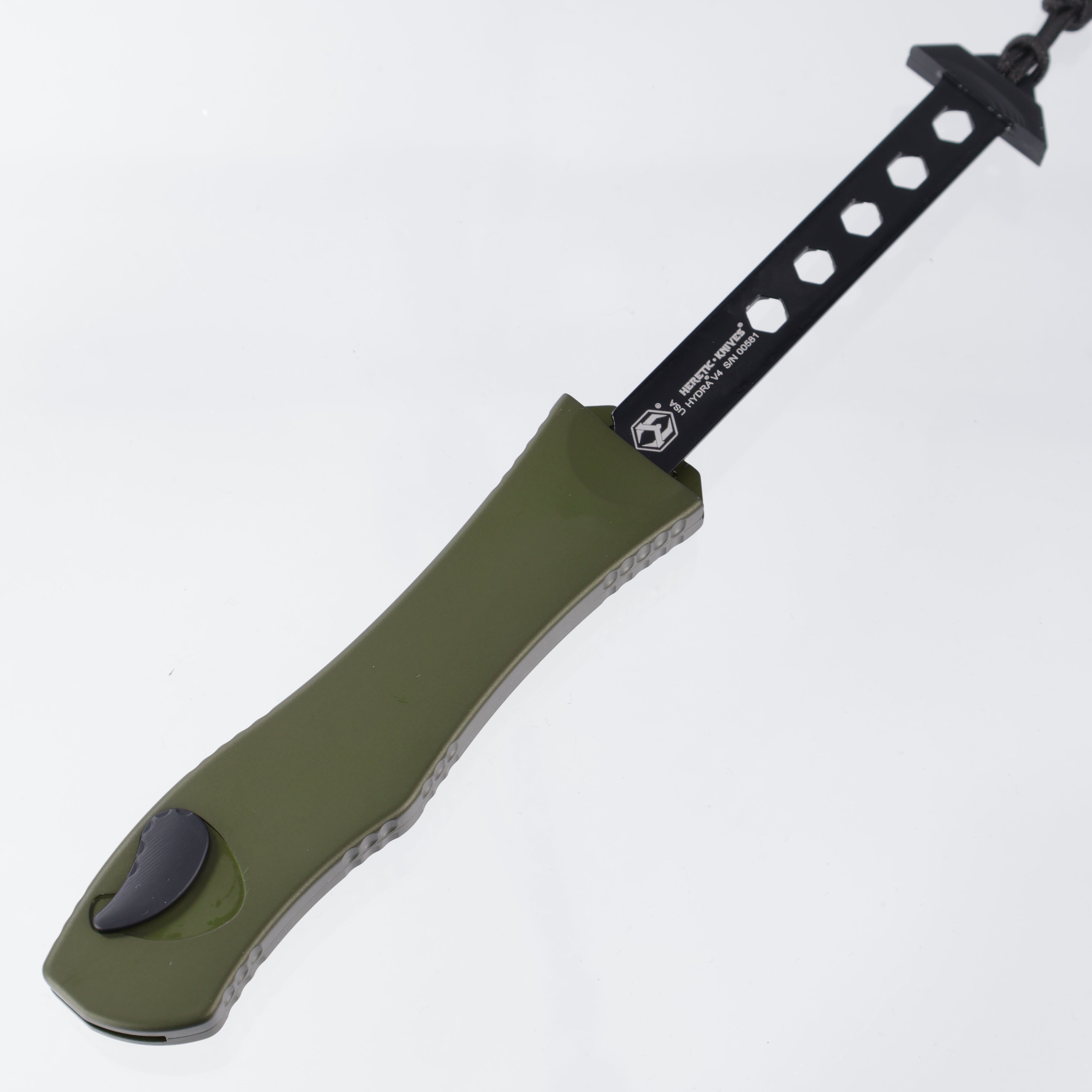 Heretic Hydra V4 Single Edge - OD Green Aluminum - DLC Magnacut - H407-6A-GRN