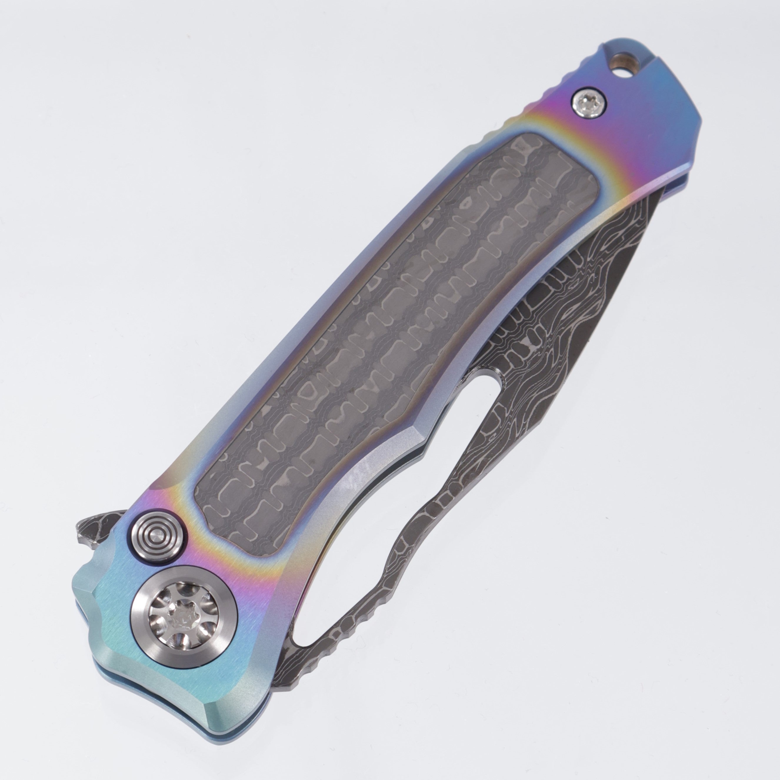 Heretic Wraith V4 Manual Custom - Vegas Forge Reptilian SanMai Blade - Hefted Prismatic Titanium Chassis w/ Vegas Forge Reptilian Inlays & DLC clip