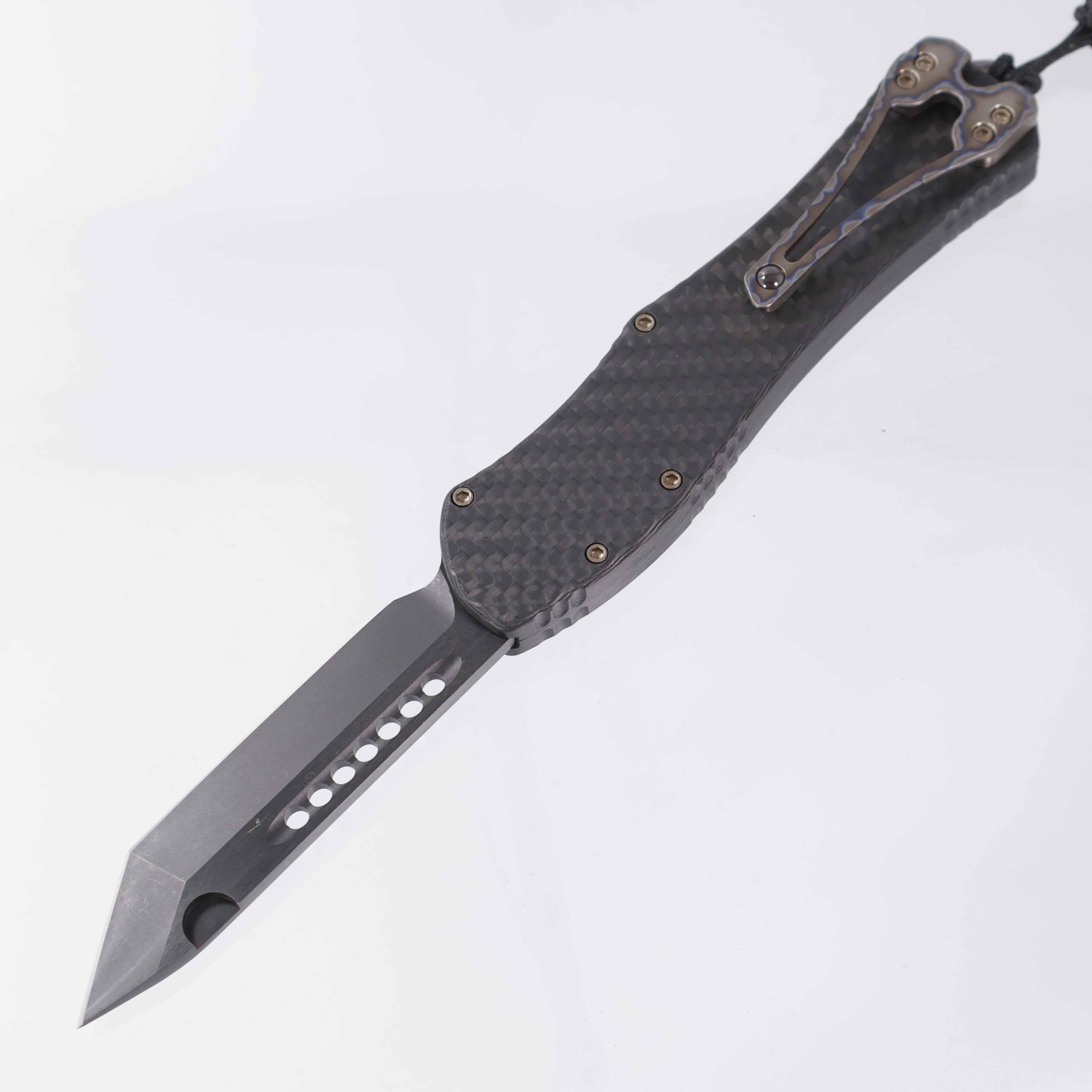 Heretic Hydra V4 Tanto - Carbon Fiber Chassis w/ Flamed Ti Accents - DLC 20CV - H406-6A-CF/FTI