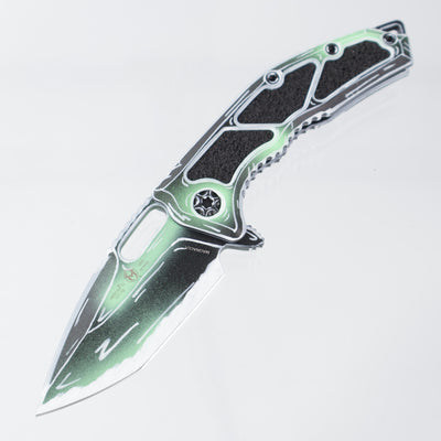 Heretic Medusa V3 Manual Tanto - UV Reactive Toxic Green Negative Cel Shade - Magnacut - H009-NCS-TX