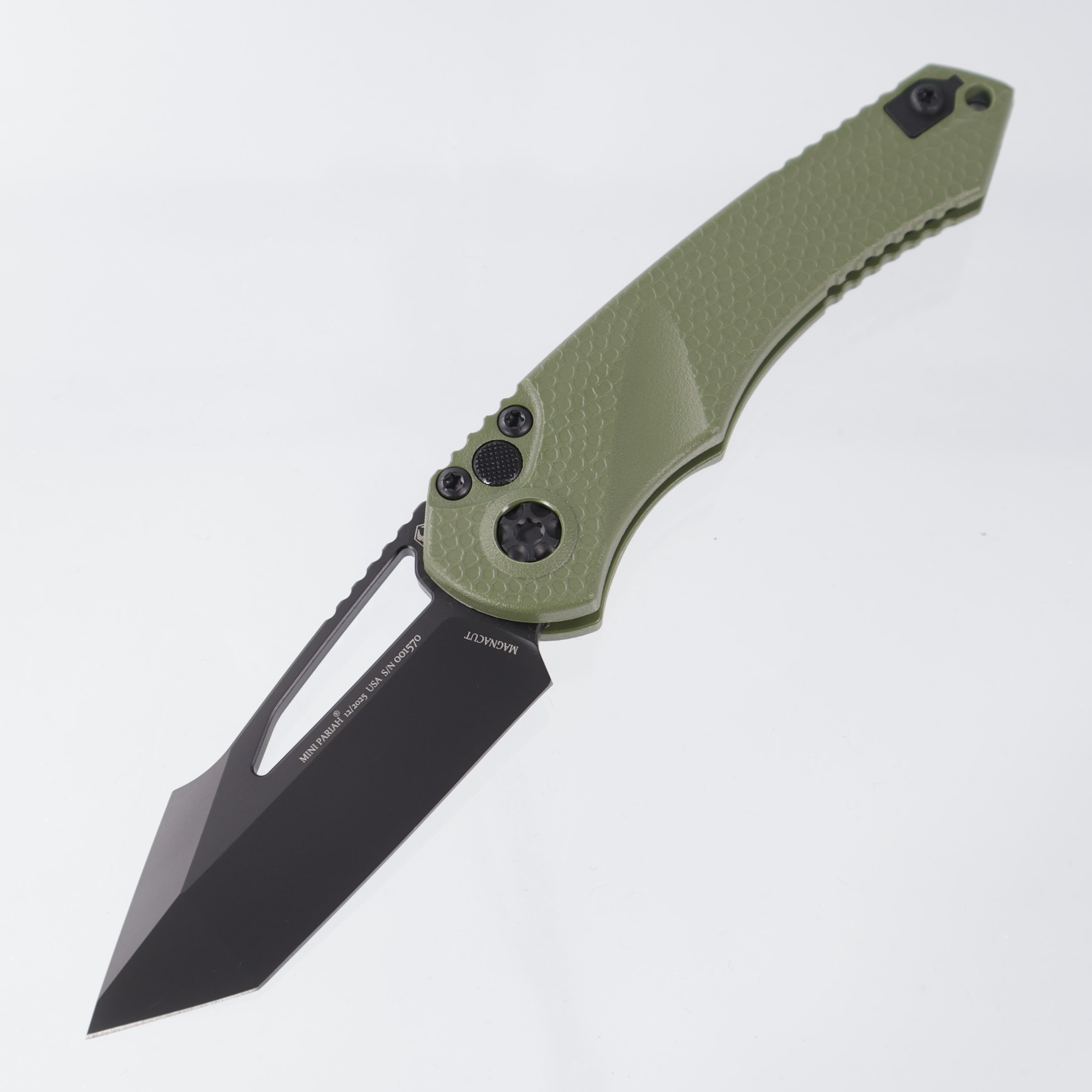 Heretic Mini Pariah Manual Tanto - OD Green Polymer - DLC Magnacut - H053-6A-GRN