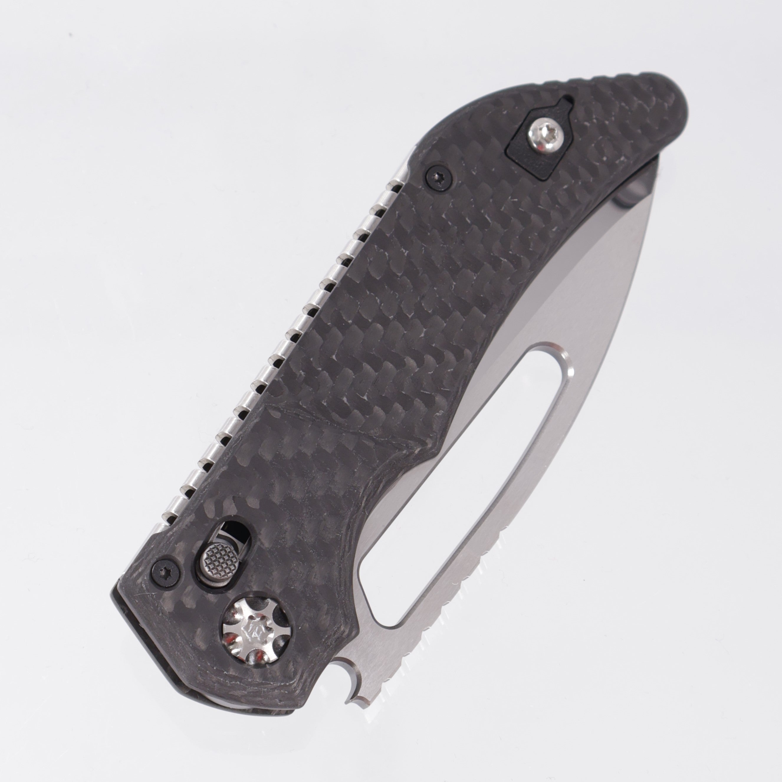Heretic Koschei Prototype Custom - High Polish M390 - Carbon Fiber Scales w/ Stainless Steel Chassis