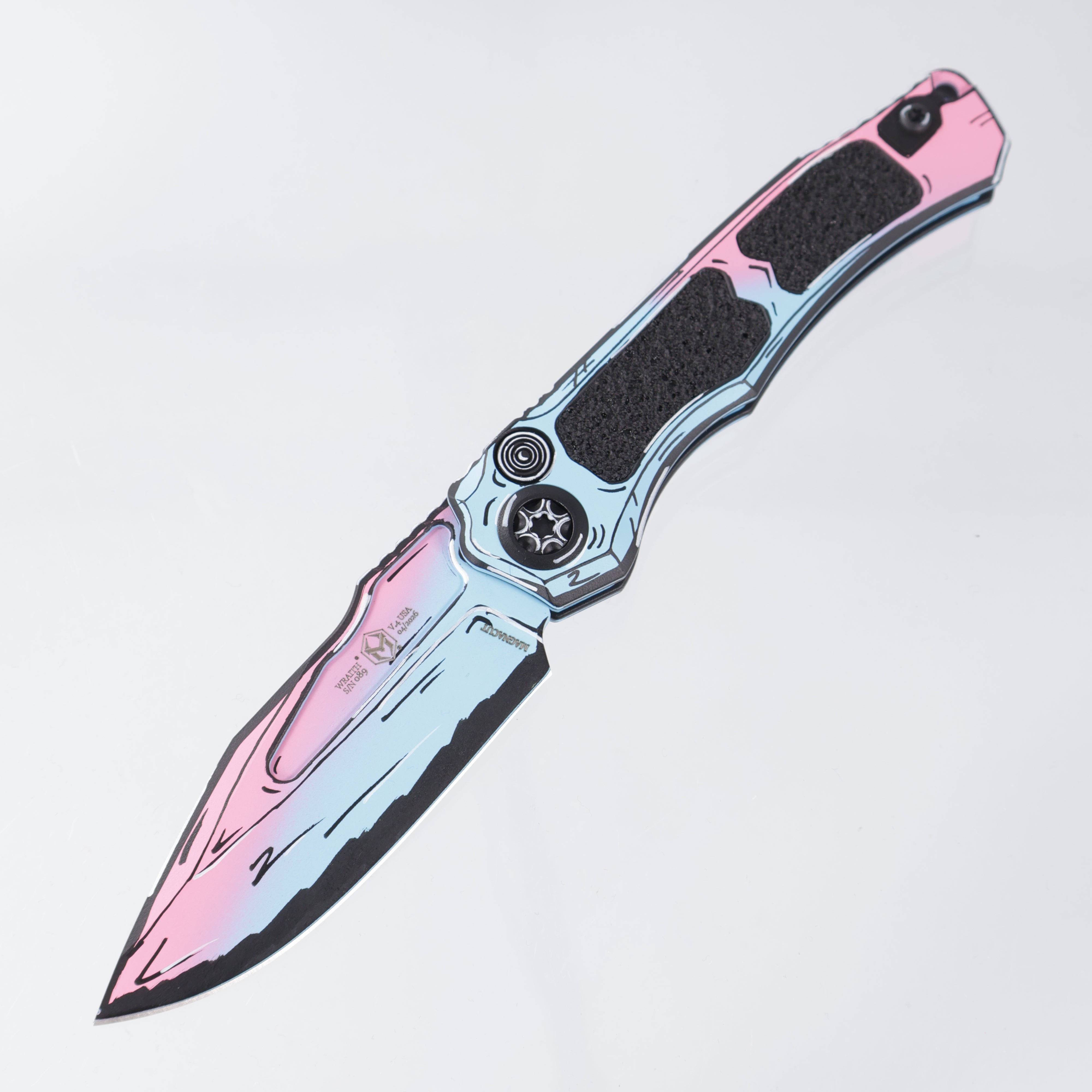 Heretic Wraith V4 Auto Clip Point - Cotton Candy Cel-Shade - Magnacut - H000-CS-CC