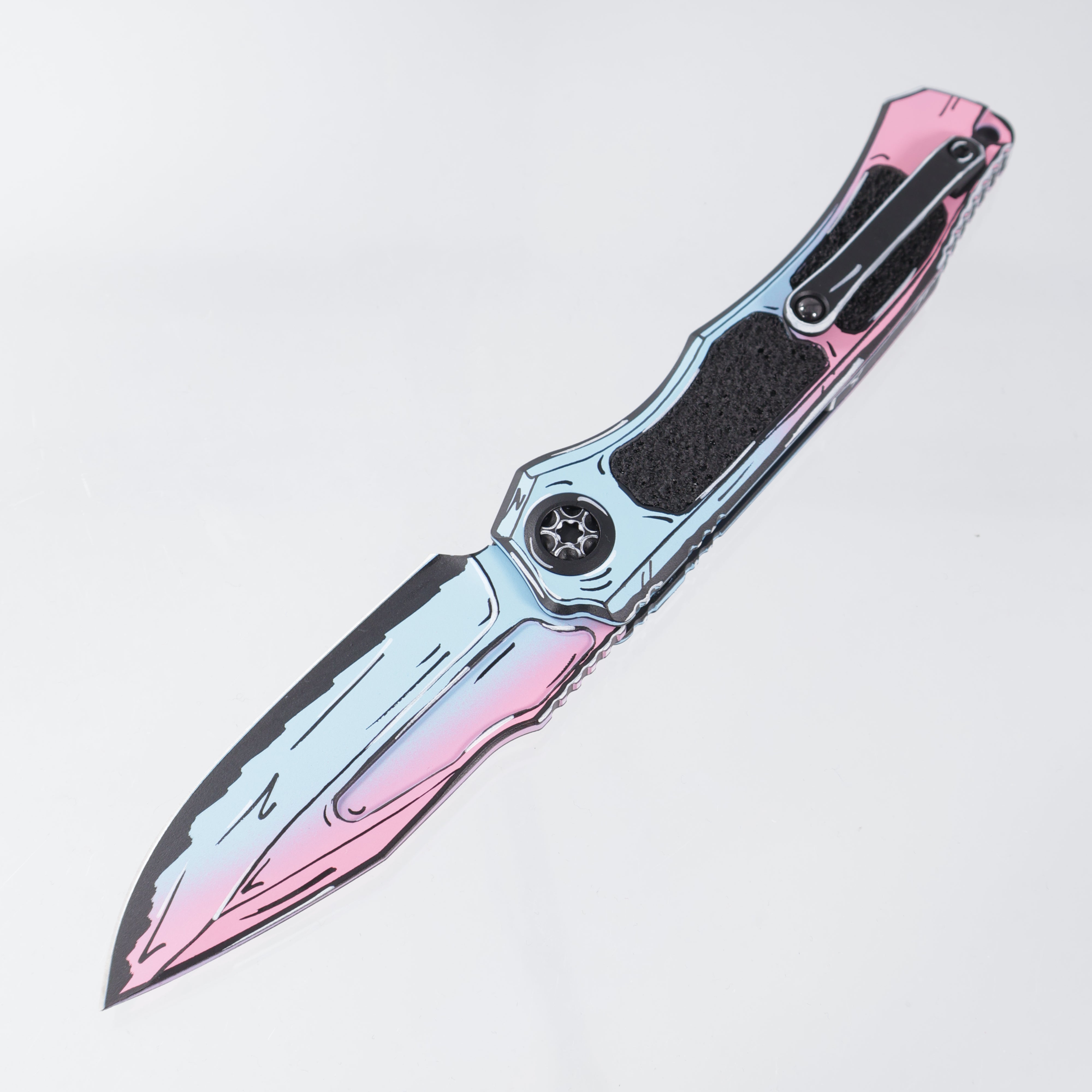 Heretic Wraith V4 Auto Clip Point - Cotton Candy Cel-Shade - Magnacut - H000-CS-CC