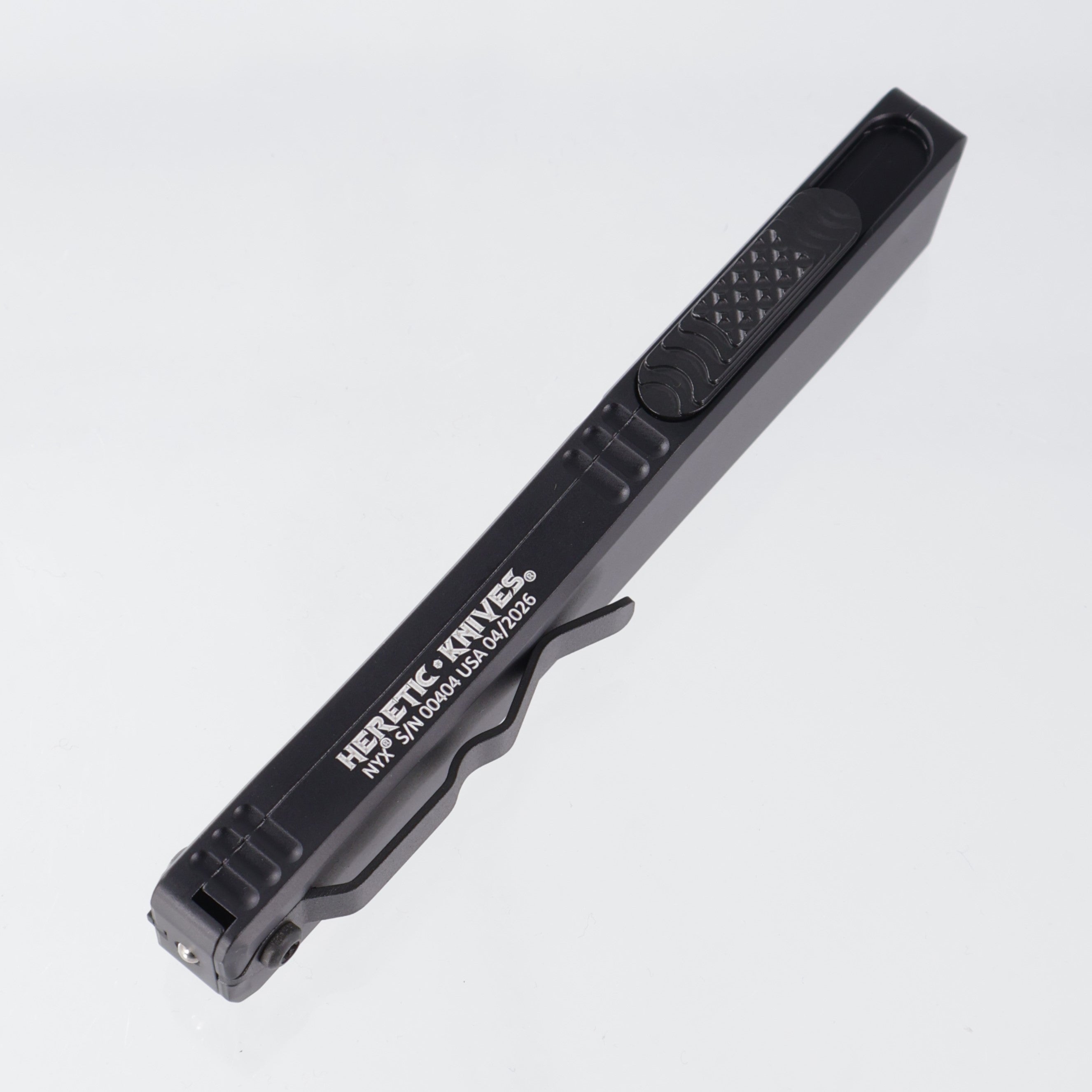 Heretic Nyx Tanto - Black Aluminum - Two-Tone Black Tactical - H015-10A-T