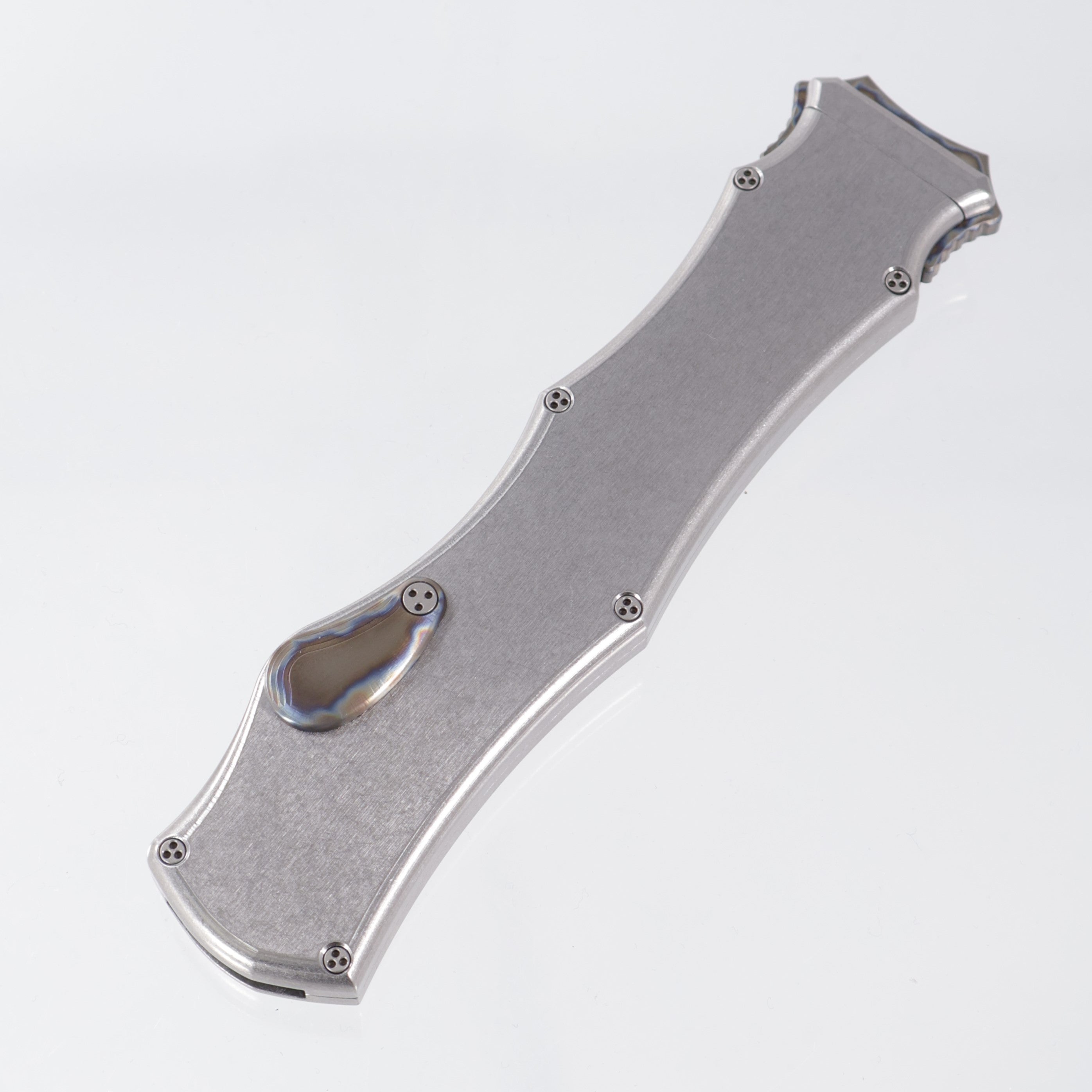 Heretic Hydra 2015 Prototype - Stainless Steel Chassis w/ Flamed Titanium Accents - High Polish Elmax Recurve Tanto - SN: 020 *PRE-OWNED*