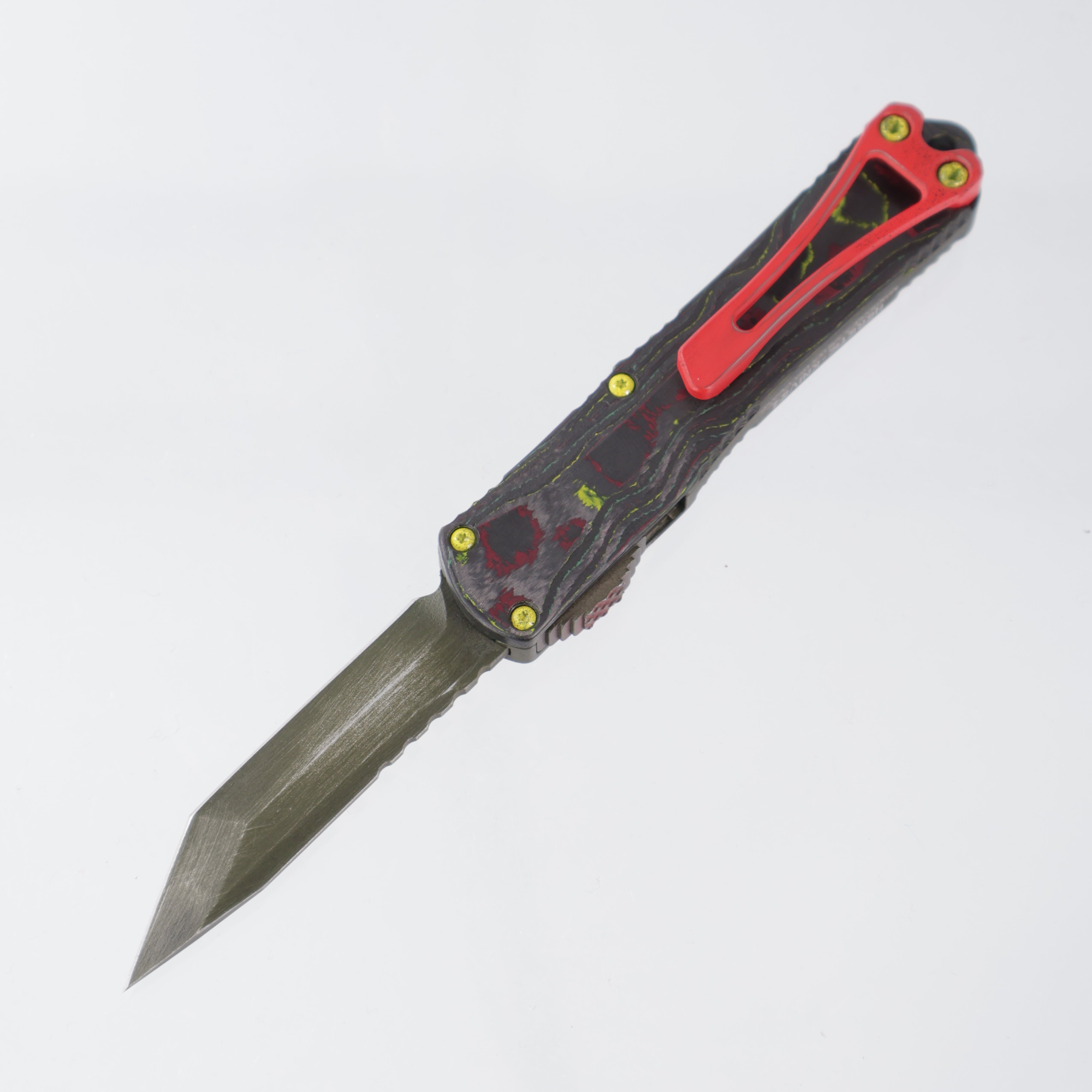 Heretic Manticore S Tanto - Bounty Hunter Cerakote w/ Boba Fett CamoCarbon Backplate - Cerakote Magnacut - H023-A-BOUNTY