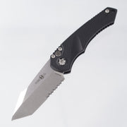 Heretic Mini Pariah Auto Tanto - Black Polymer Stonewash Partial Serrate Magnacut - H055-2B