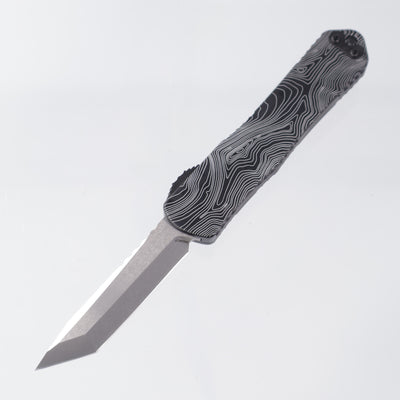Heretic Manticore E Tanto - Black Aluminum w/ Topo Pattern - Stonewash Magnacut - H027-BLADE WEST 2025