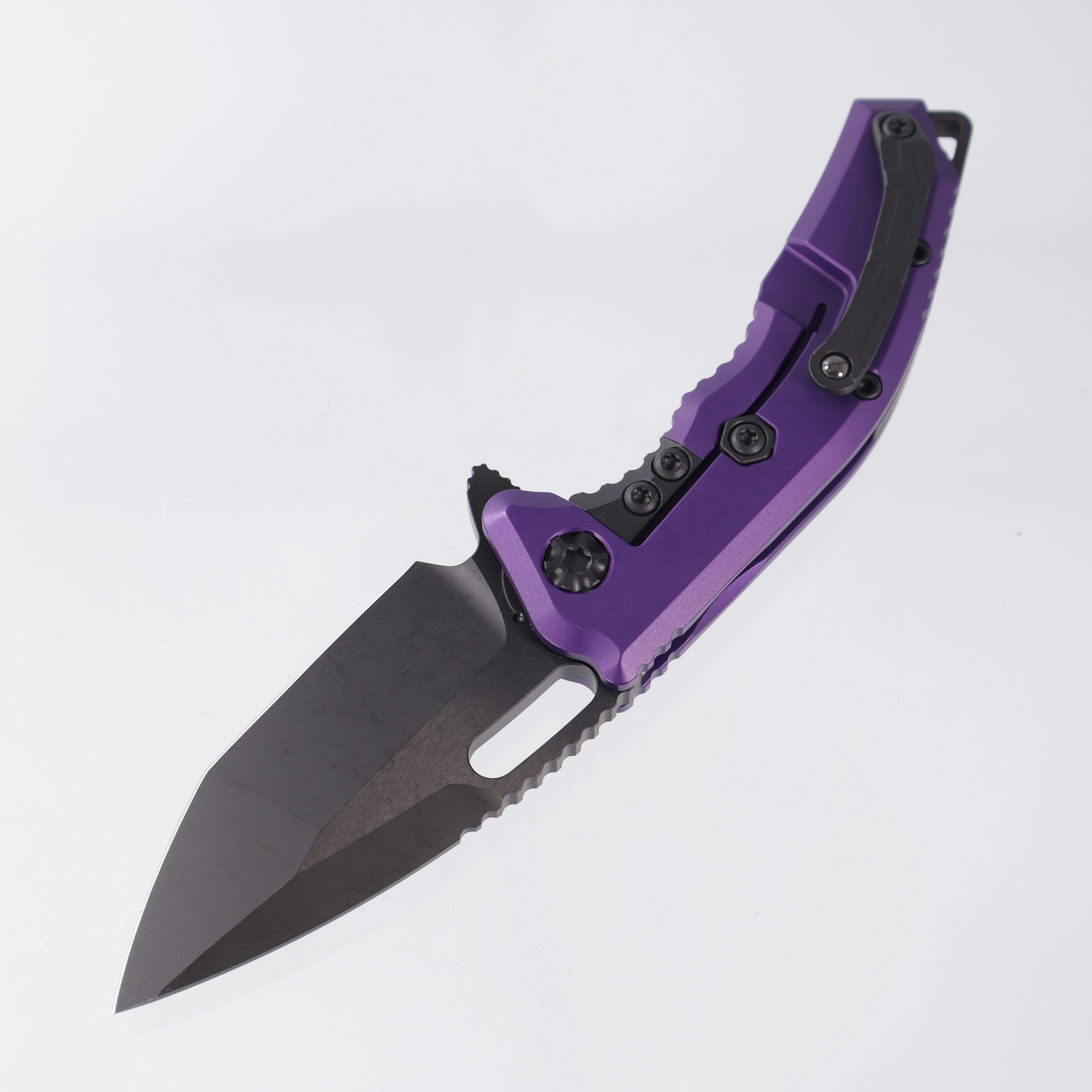 Heretic Medusa V3 Manual Tanto - Purple Aluminum - DLC Magnacut - H009-6A-PU