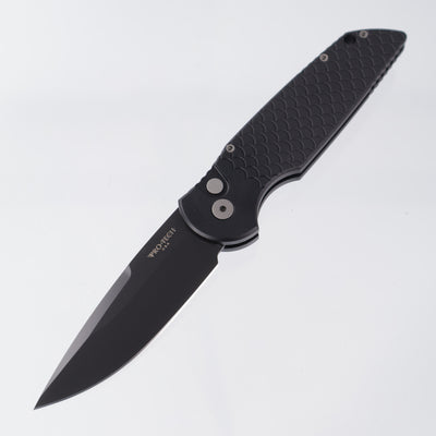 Pro-Tech TR-3 - Black Aluminum w/ Fishscale Texture - DLC 154CM - TR-3 X1