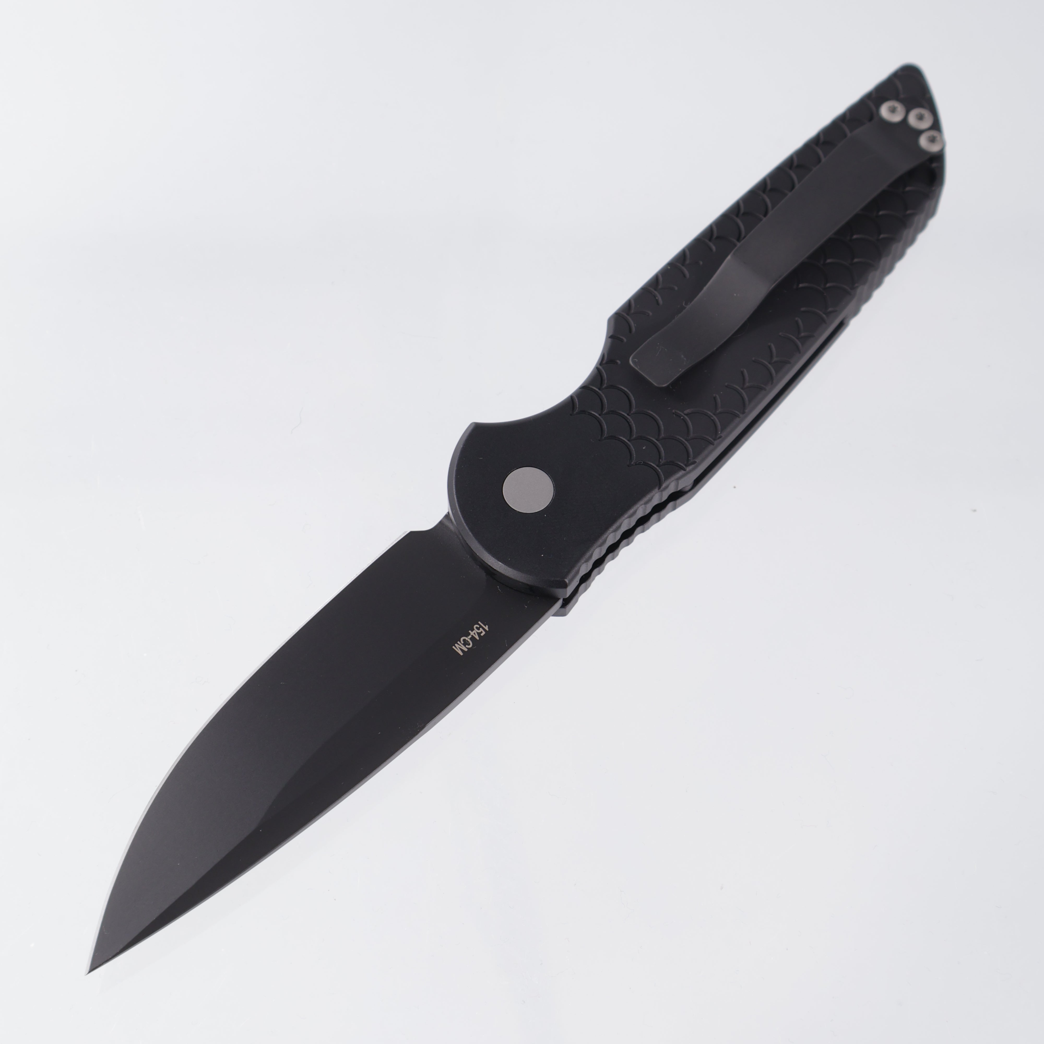 Pro-Tech TR-3 - Black Aluminum w/ Fishscale Texture - DLC 154CM - TR-3 X1
