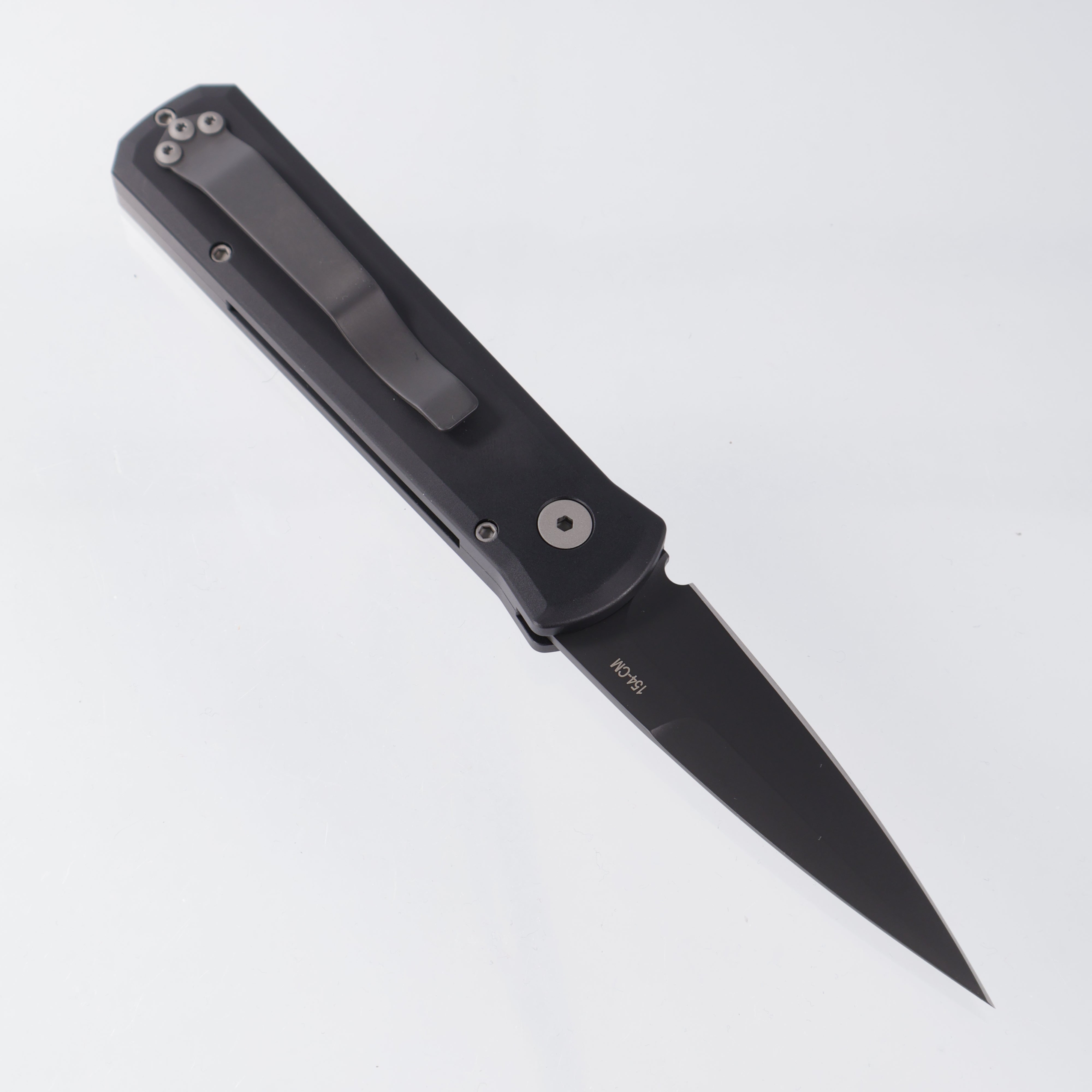 Pro-Tech Godson *LEFT HANDED* - Black Aluminum - DLC 154CM - 721-LH