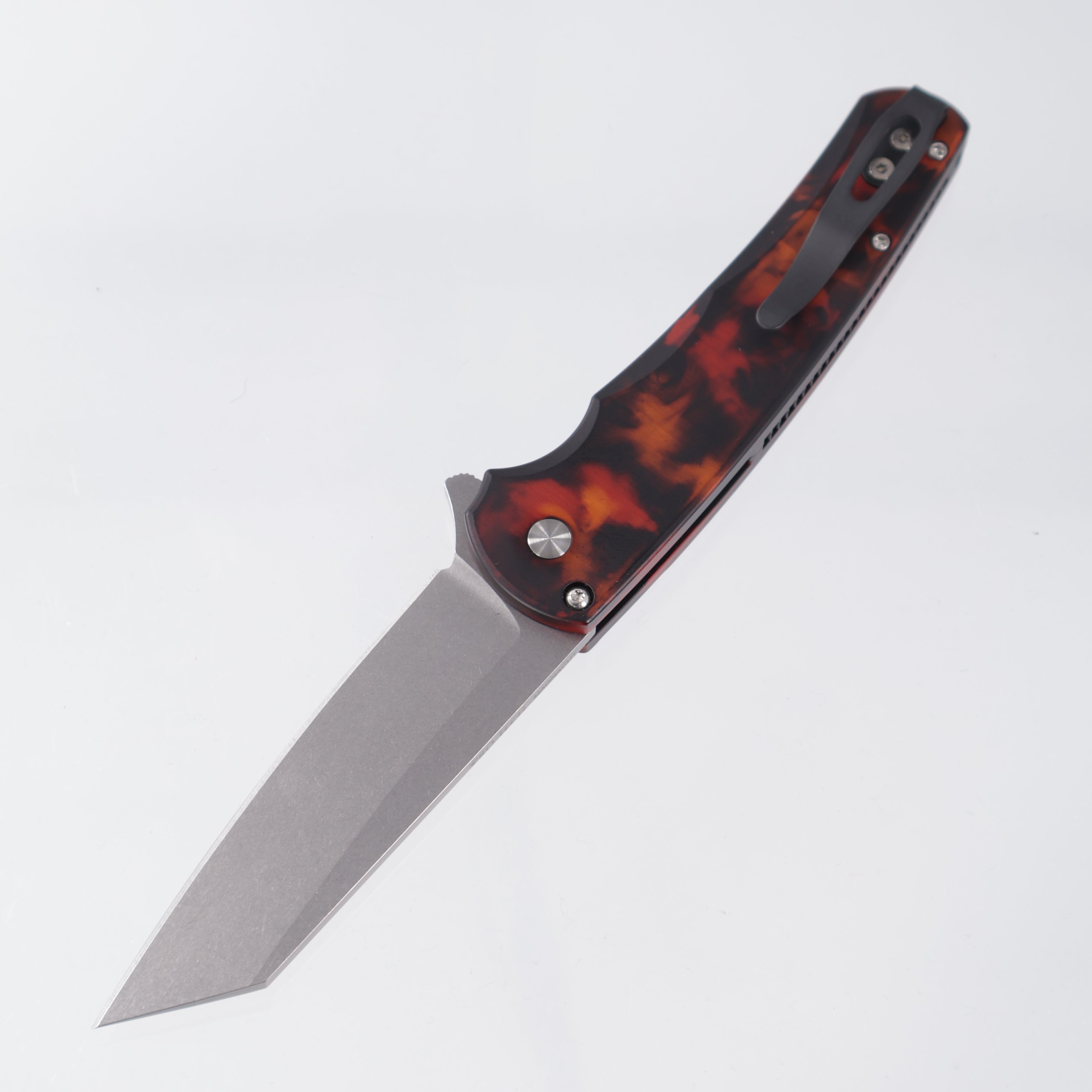 Pro-Tech Malibu Reverse Tanto - Del Fuego Anodized Aluminum - Stonewash Magnacut - 5401-DF