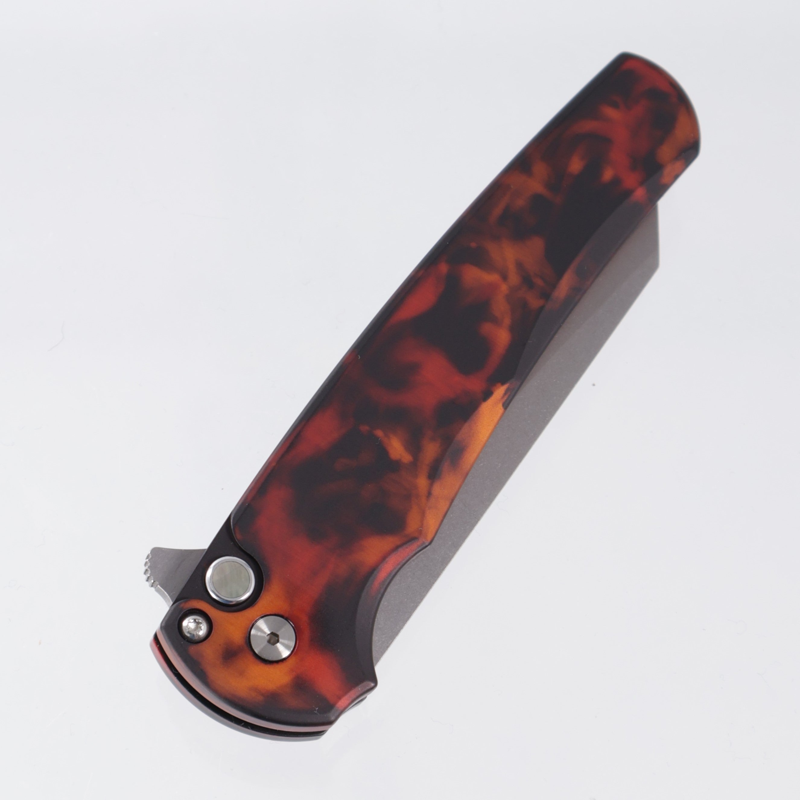 Pro-Tech Malibu Reverse Tanto - Del Fuego Anodized Aluminum - Stonewash Magnacut - 5401-DF