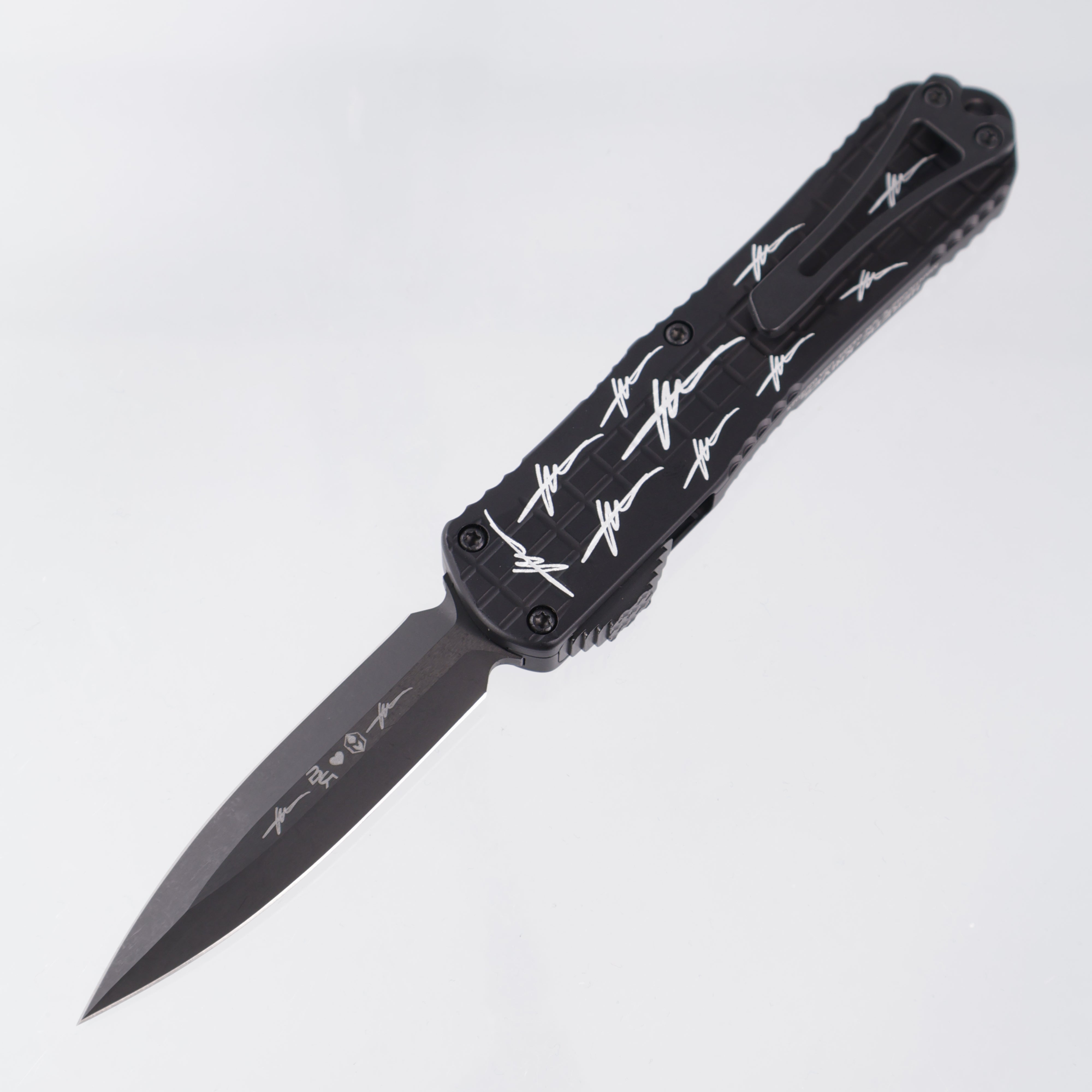 Heretic Manticore E Double Edge Tony Autograph Anniversary Series - Black Grenade Grip Aluminum w/ TJ Marfione Signature Lasering - DLC Magnacut - H028F-6A-TONY
