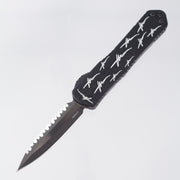 Heretic Manticore E Double Edge Tony Autograph Anniversary Series - Black Grenade Grip Aluminum w/ TJ Marfione Signature Lasering - DLC Full Serrate Magnacut - H028F-6C-TONY