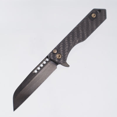 Heretic Jinn Manual Custom - Carbon Fiber Chassis w/ Bronze Ano Hardware - DLC Vegas Forge Herringbone
