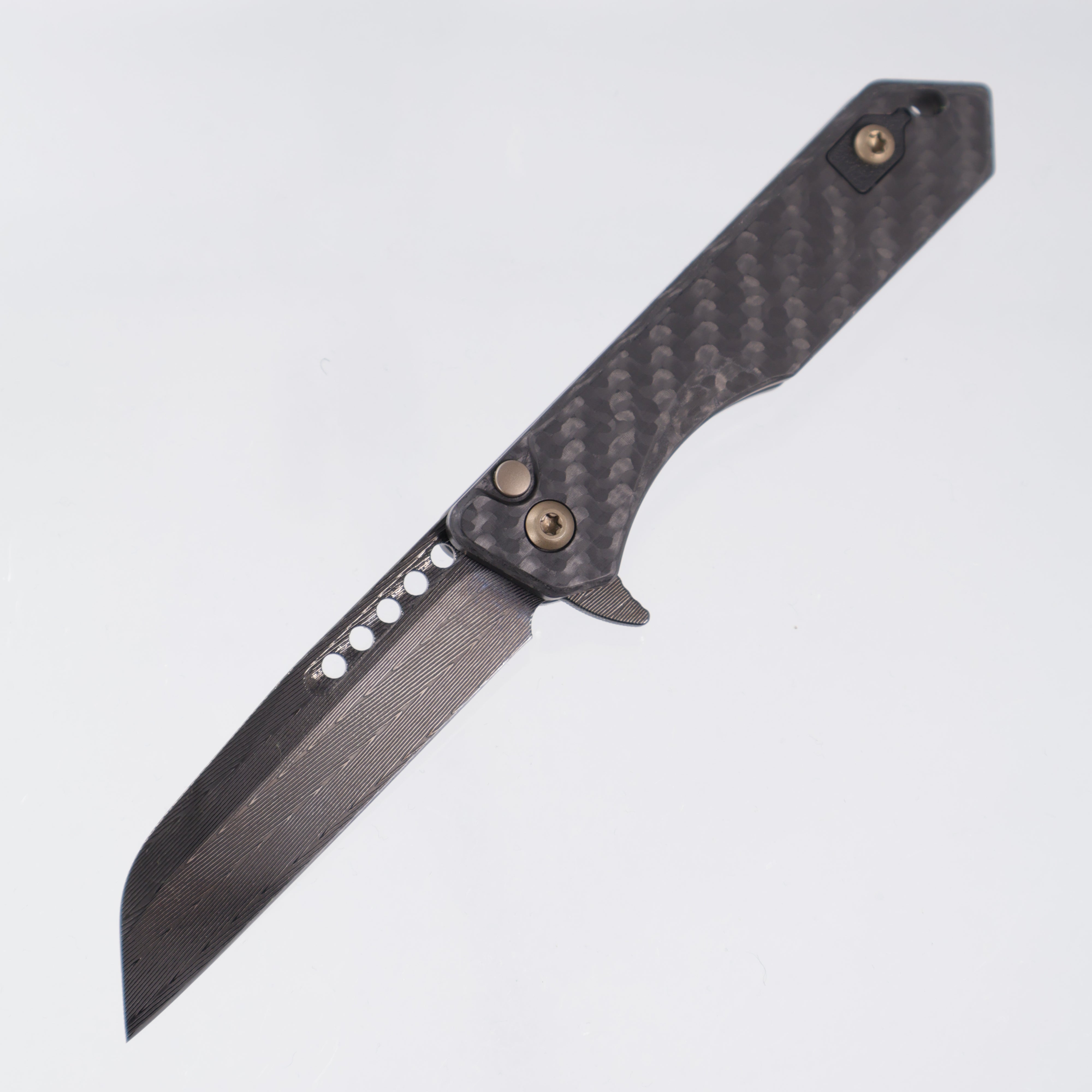 Heretic Jinn Manual Custom - Carbon Fiber Chassis w/ Bronze Ano Hardware - DLC Vegas Forge Herringbone