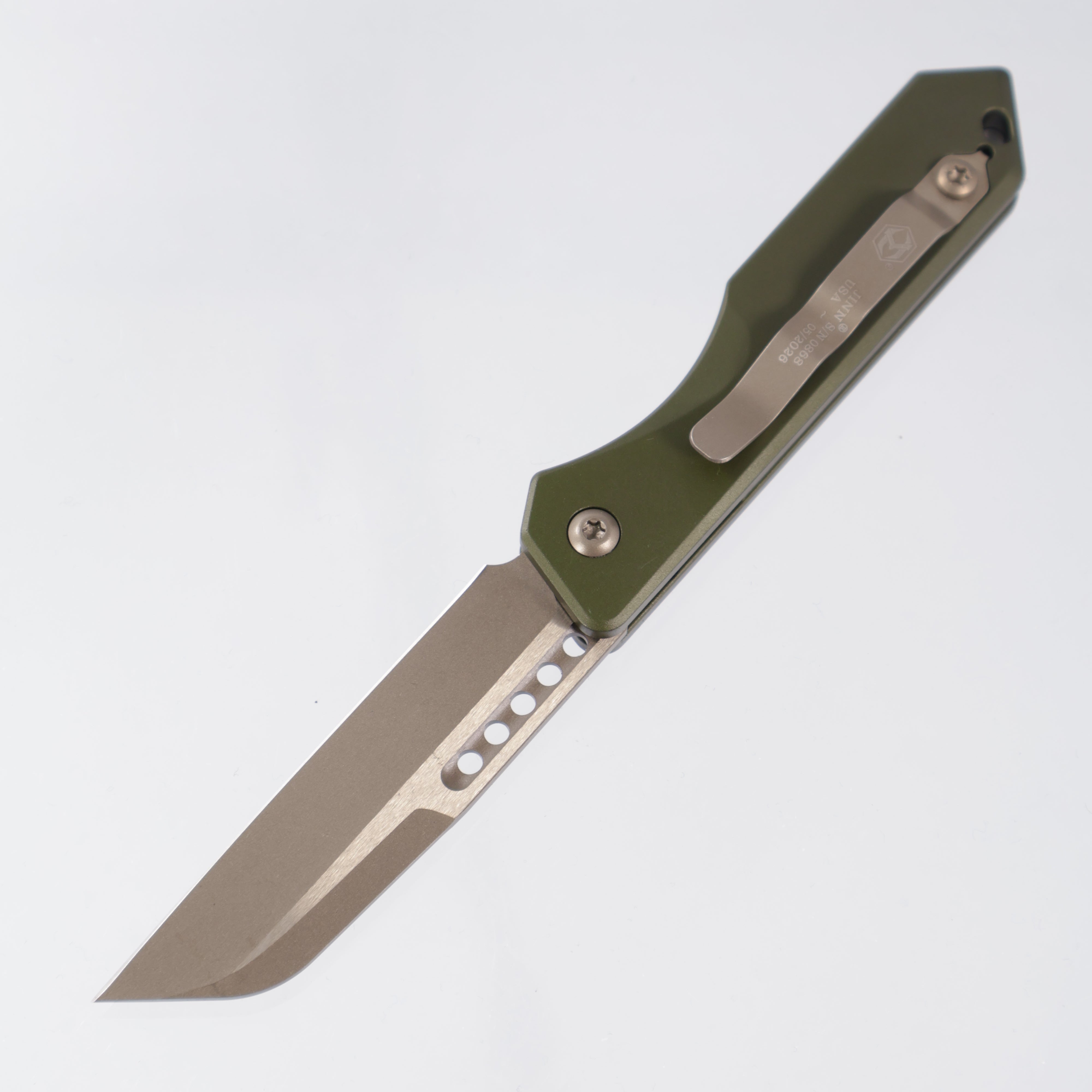 Heretic Jinn Auto - OD Green Aluminum - Bronze Magnacut - H113-7A-GRN