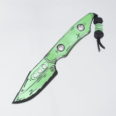 Heretic Kobold Bowie - Toxic Green Cel-Shade w/ Matching Bead - Cerakote Magnacut - H065-CS-TX