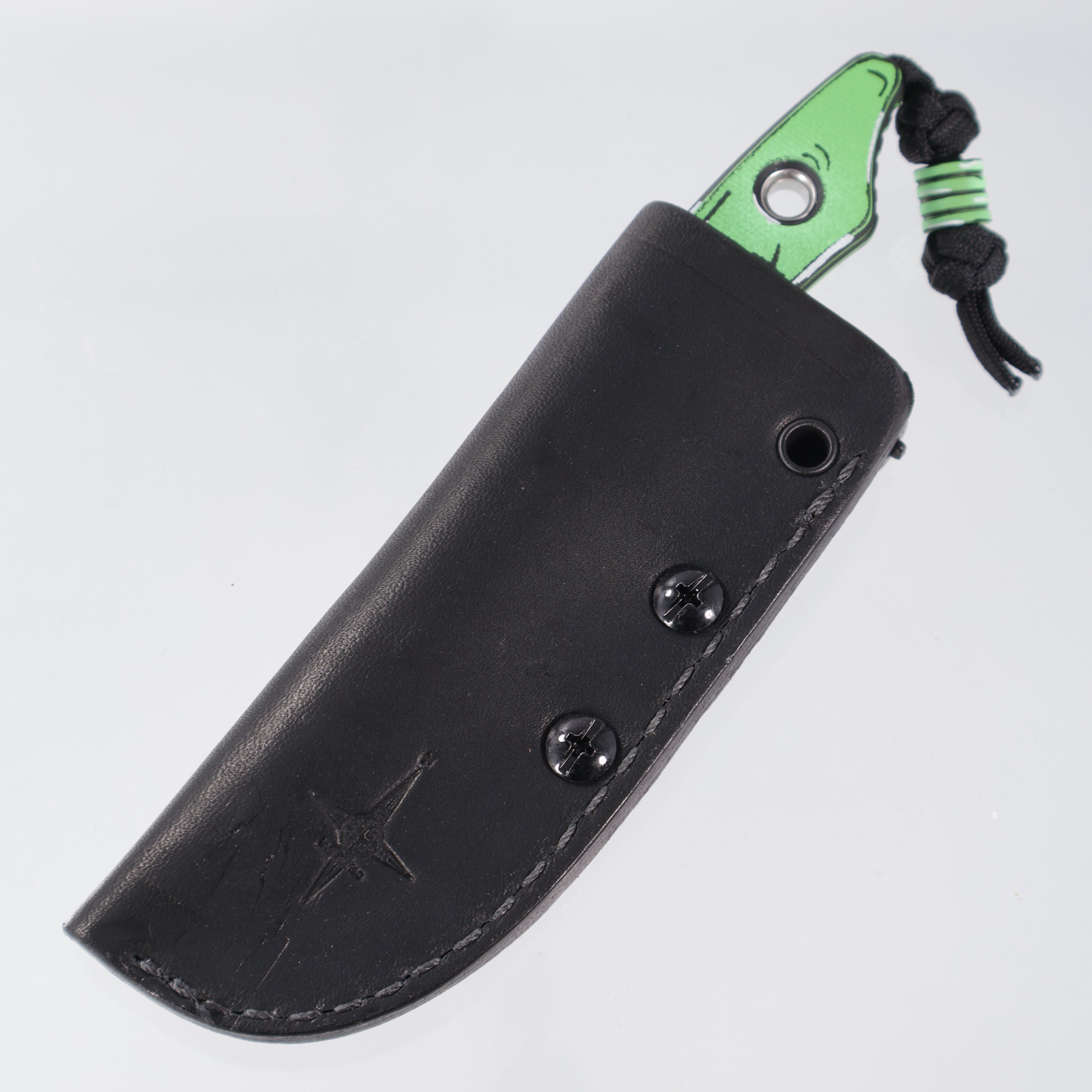 Heretic Kobold Bowie - Toxic Green Cel-Shade w/ Matching Bead - Cerakote Magnacut - H065-CS-TX