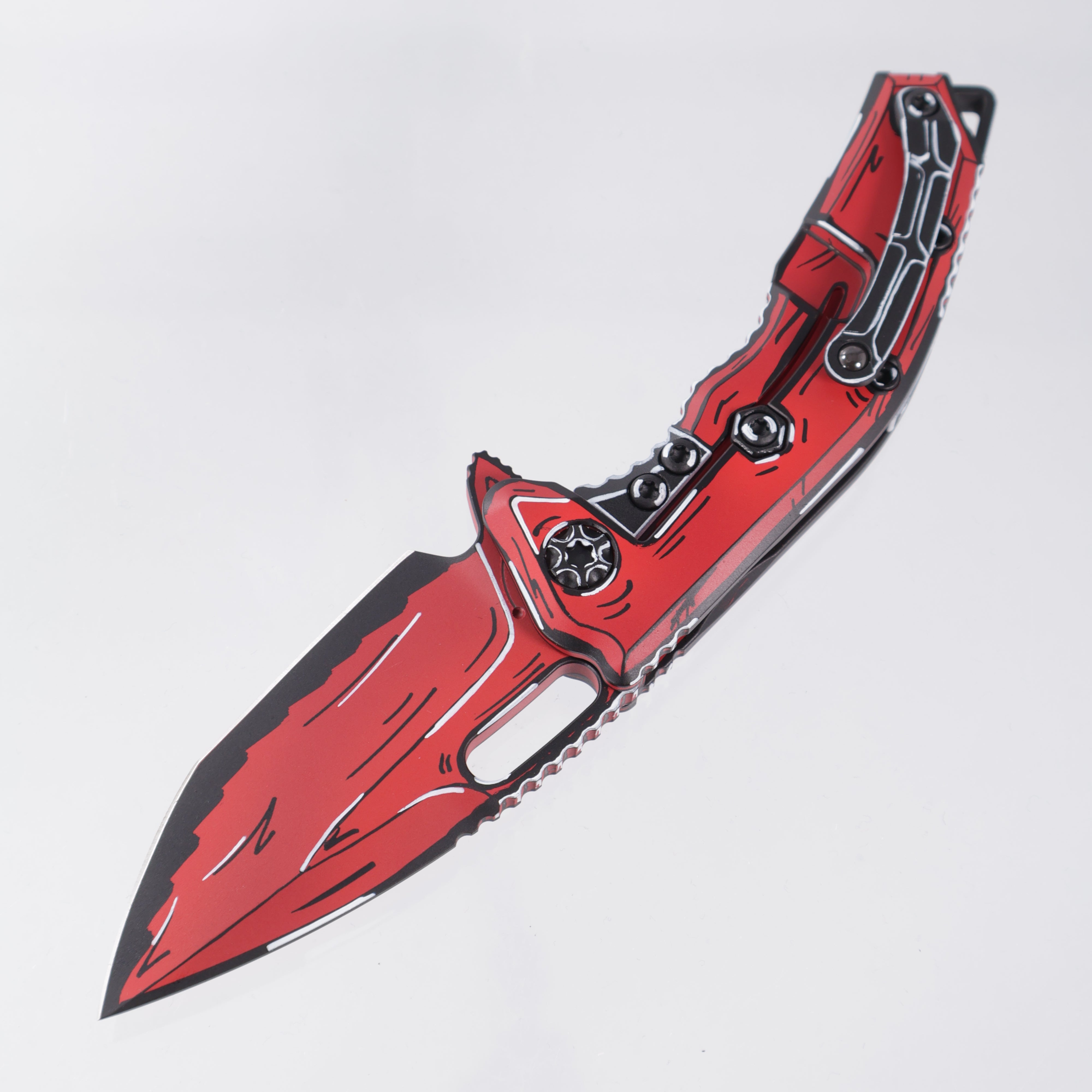Heretic Medusa V3 Manual Tanto - Red Cel-Shade - Cerakote Magnacut - H009-CS-RD