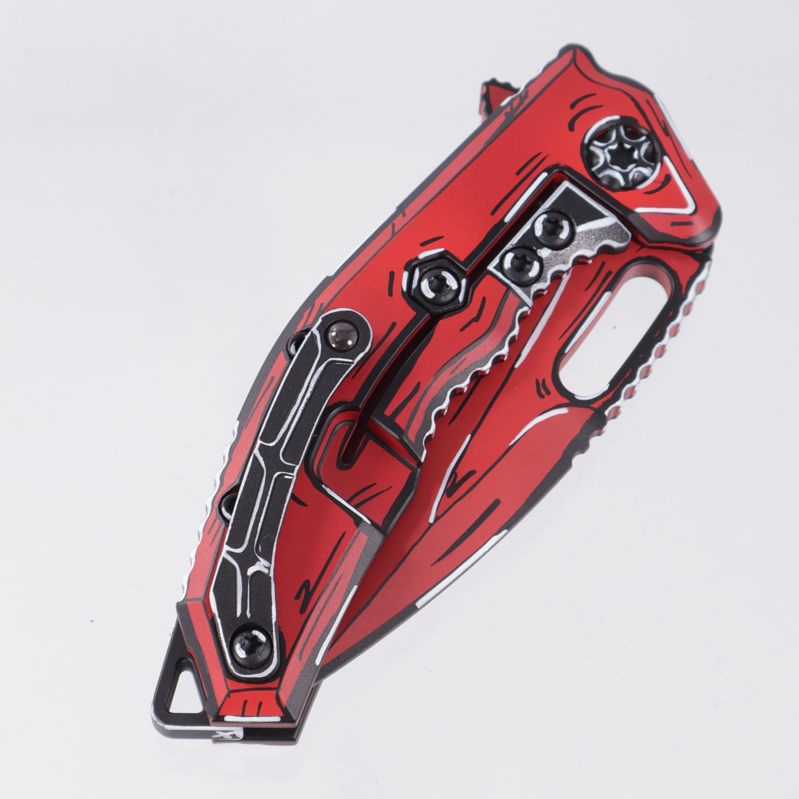 Heretic Medusa V3 Manual Tanto - Red Cel-Shade - Cerakote Magnacut - H009-CS-RD