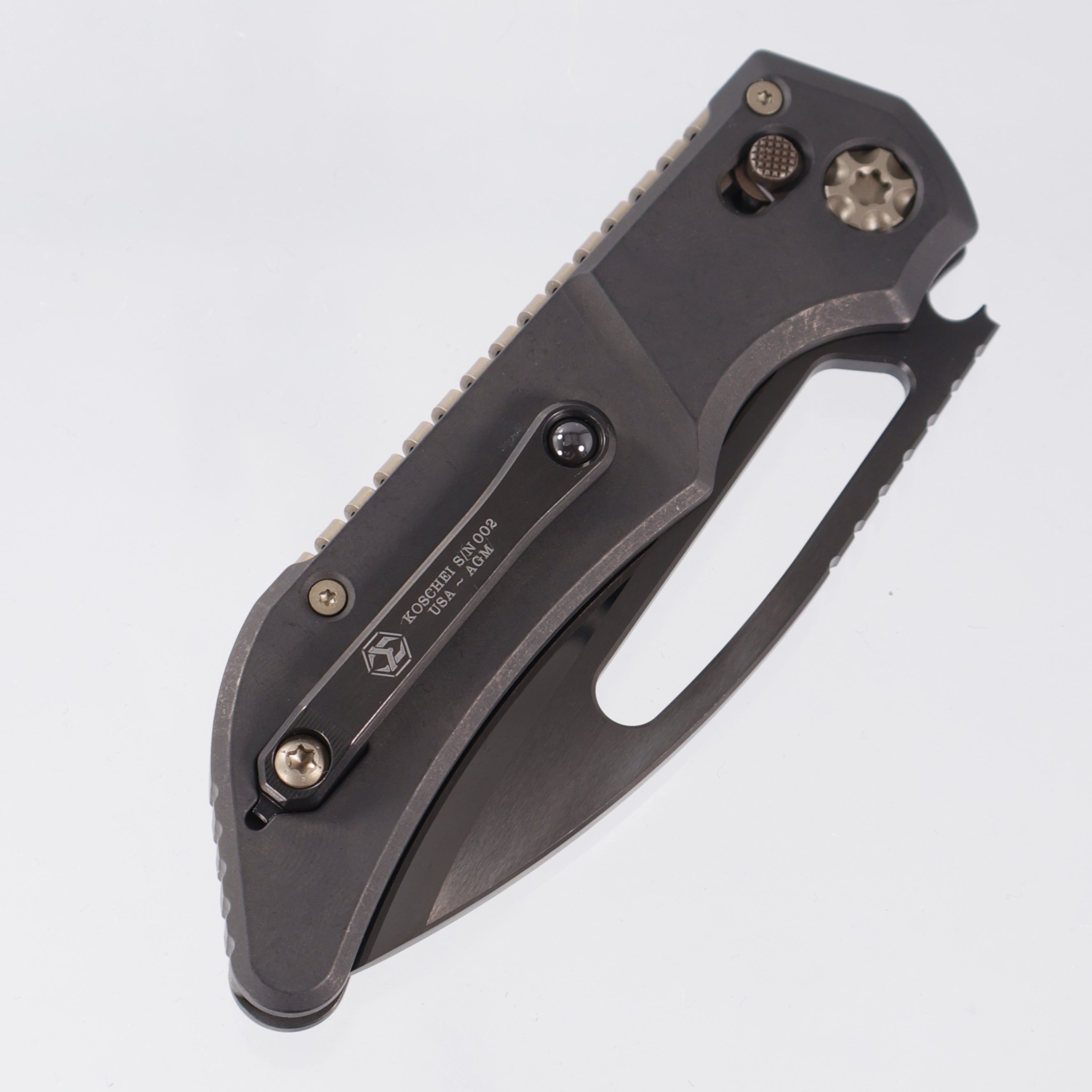 Heretic Koschei Custom - DLC Titanium Scales w/ Bronze Accents - DLC Cracked Ice M390 - 1 of 3
