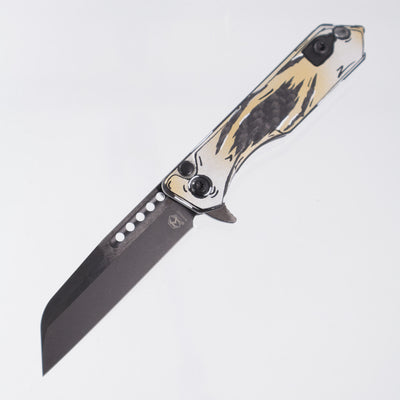 Heretic Jinn Manual - Carbon Fiber w/ Gold & Silver Carbon Breach Cel Shading - DLC Magnacut - H213-6A-GSCS-CB