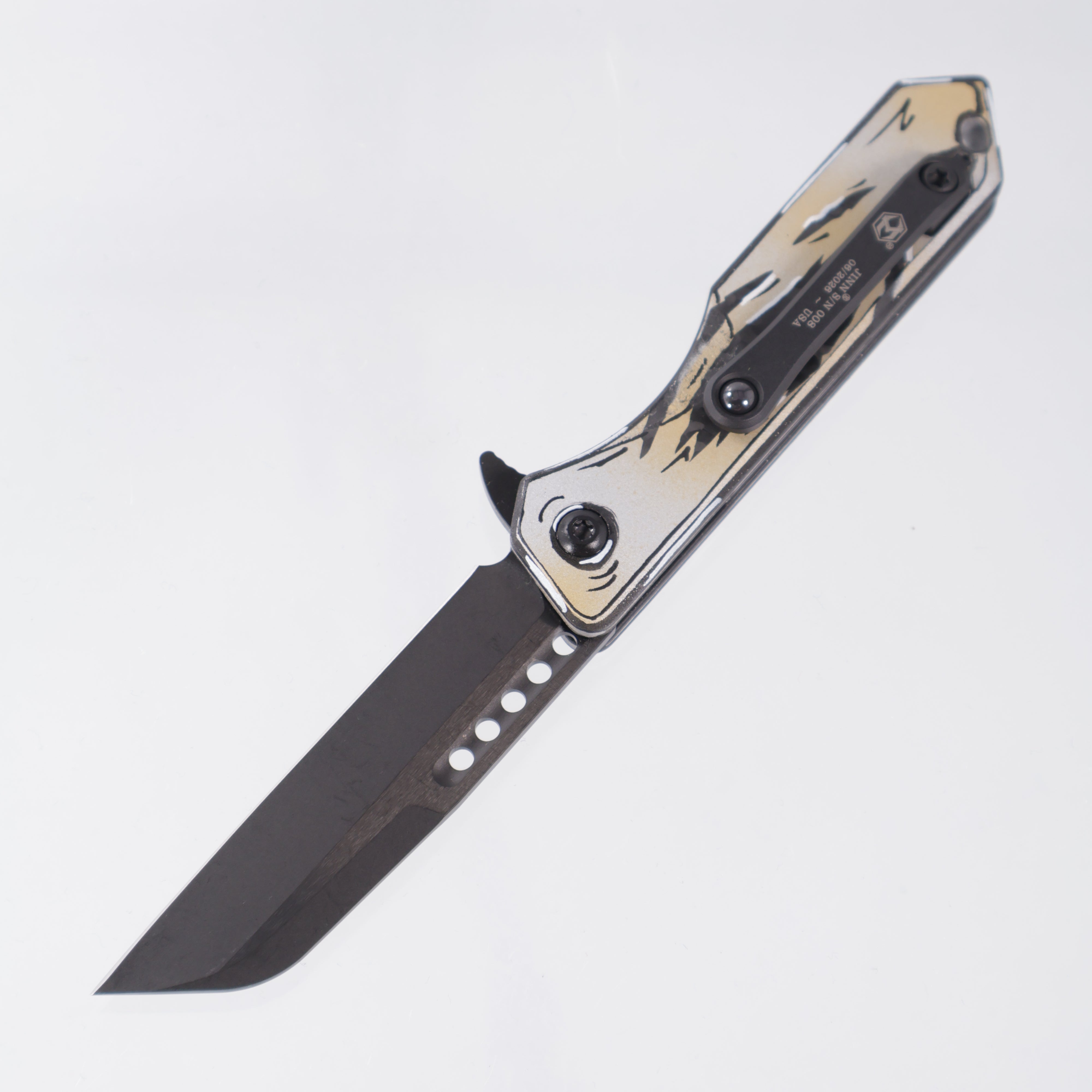 Heretic Jinn Manual - Carbon Fiber w/ Gold & Silver Carbon Breach Cel Shading - DLC Magnacut - H213-6A-GSCS-CB