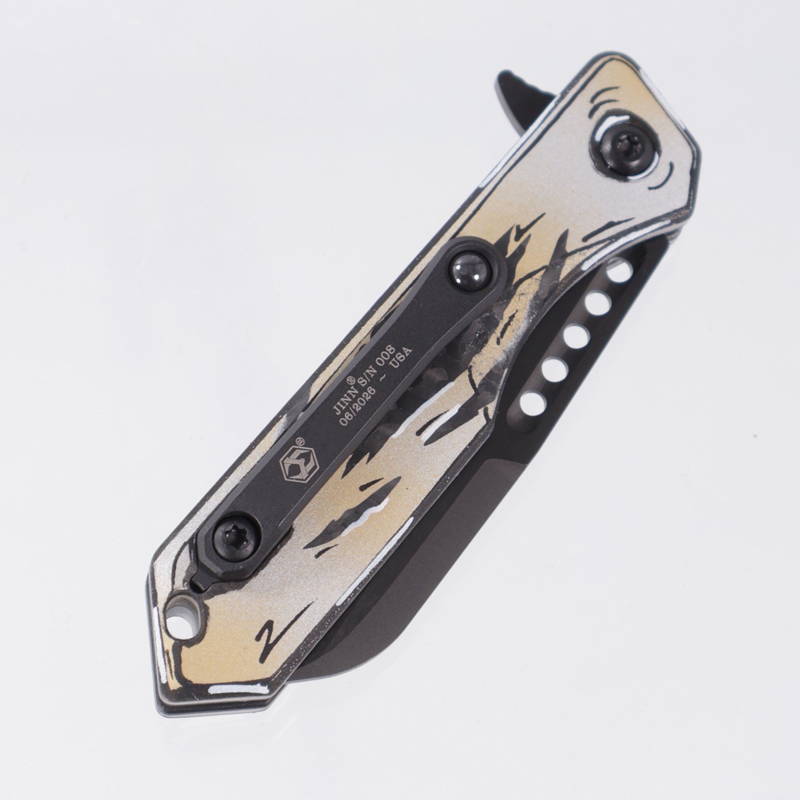 Heretic Jinn Manual - Carbon Fiber w/ Gold & Silver Carbon Breach Cel Shading - DLC Magnacut - H213-6A-GSCS-CB