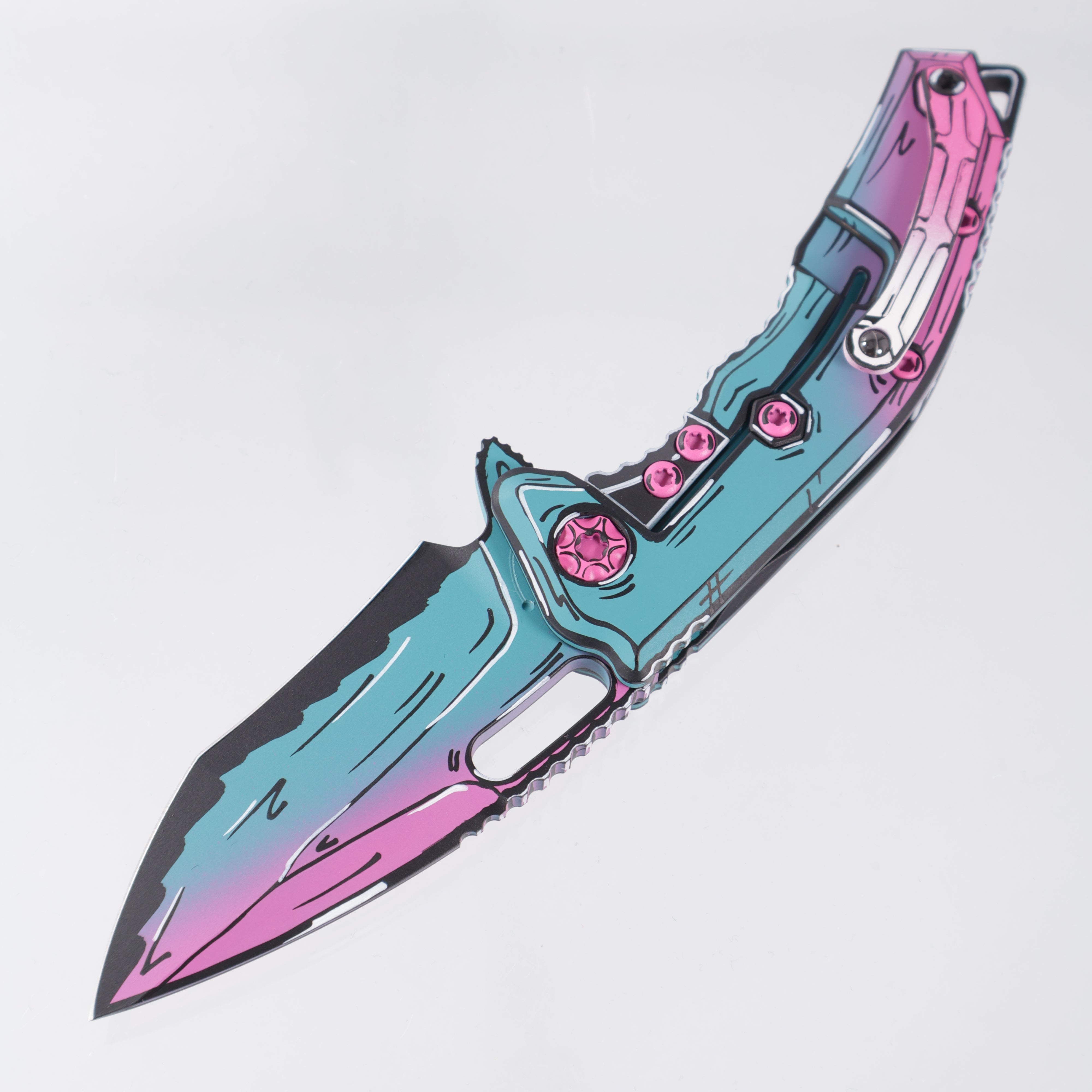 Heretic Medusa V3 Manual Recurve - Miami Vice Cel-Shade - Cerakote Magnacut - H010-CS-MV