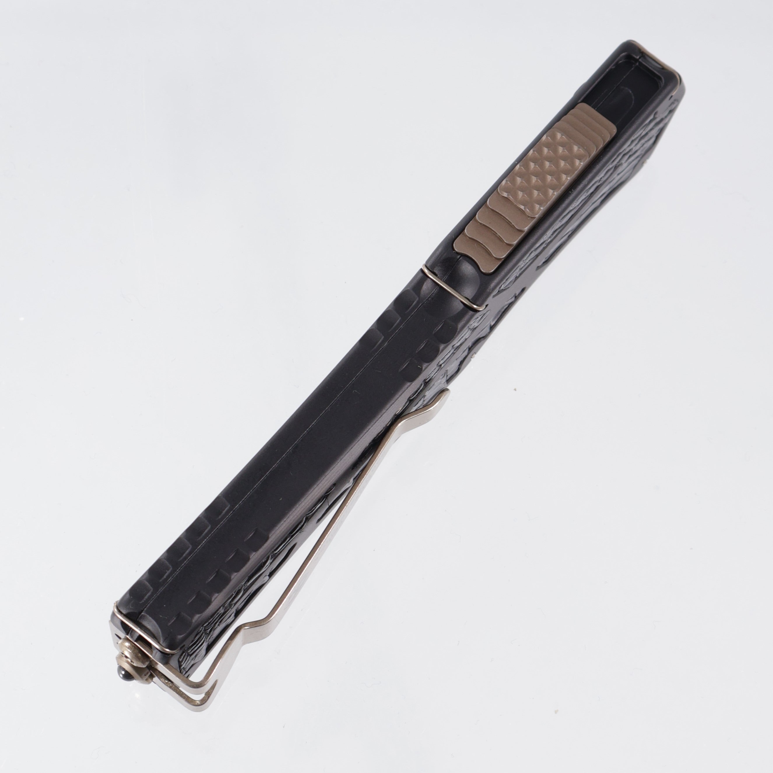 Heretic Colossus Custom - Black Aluminum w/ Crocodile Inlays & Bronzed Hardware - High Polish Bronzed M390