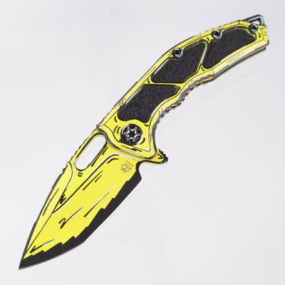 Heretic Medusa V3 Manual Tanto - Yellow Cel-Shade - Cerakote Magnacut - H009-CS-YW